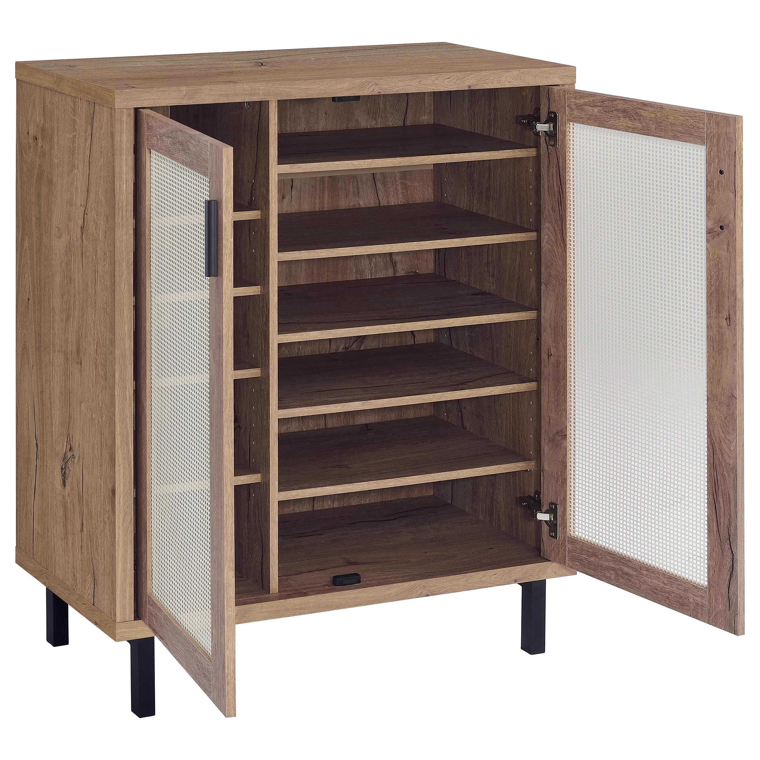 Teller 2-door Shoe Storage Cabinet Natural Oak — view 3
