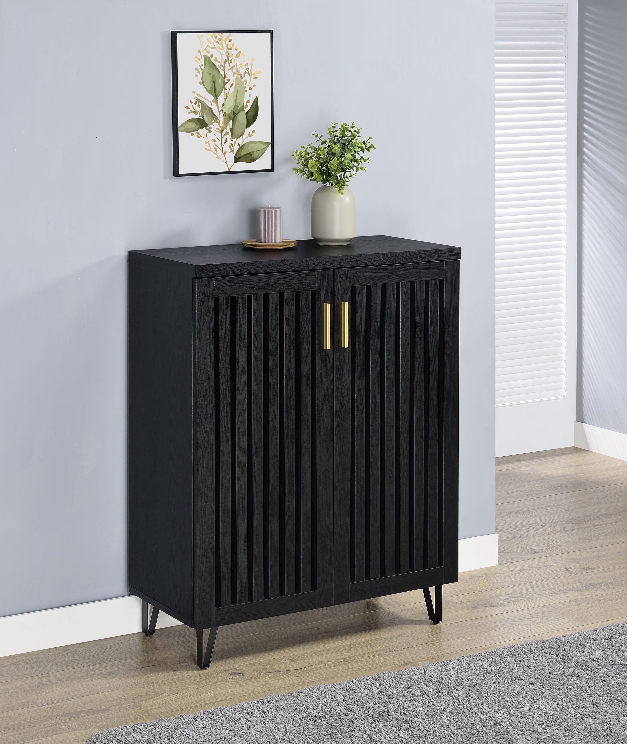 Brixton 2-door Entryway Shoe Storage Cabinets Black — view 2