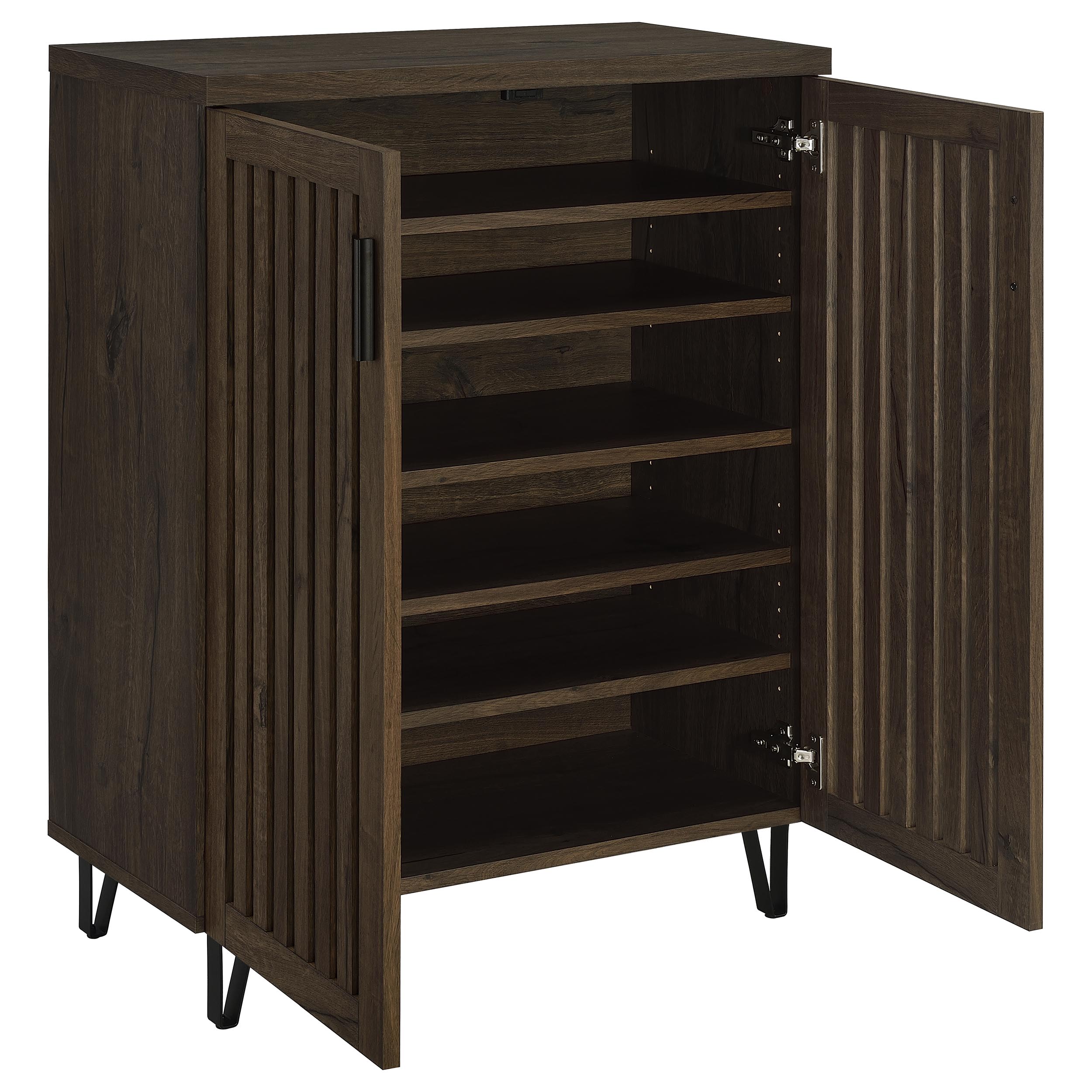 Brixton 2-door Entryway Shoe Storage Cabinets Smoked Oak — view 3