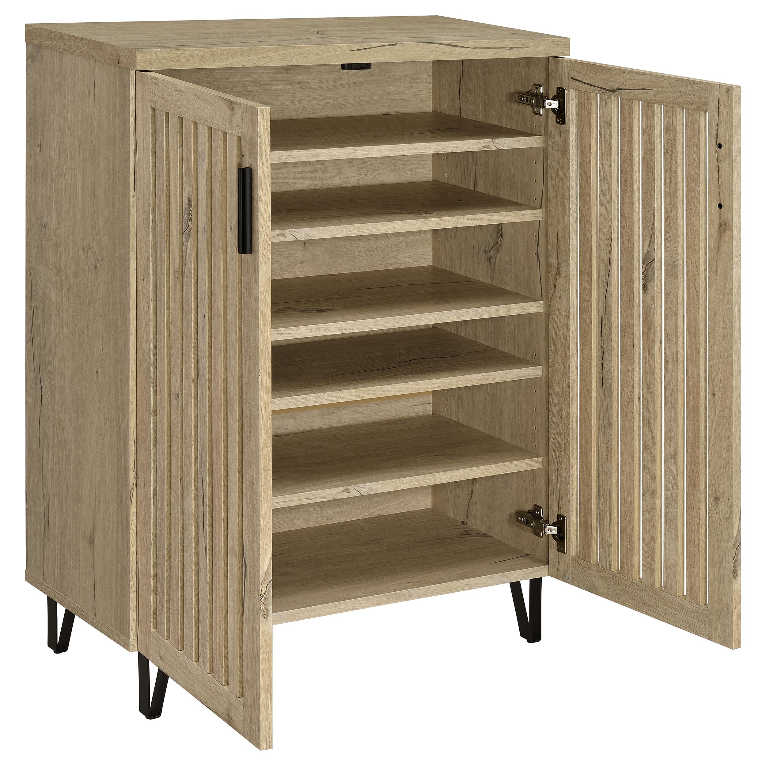Brixton 2-door Entryway Shoe Storage Cabinets White Oak — view 3