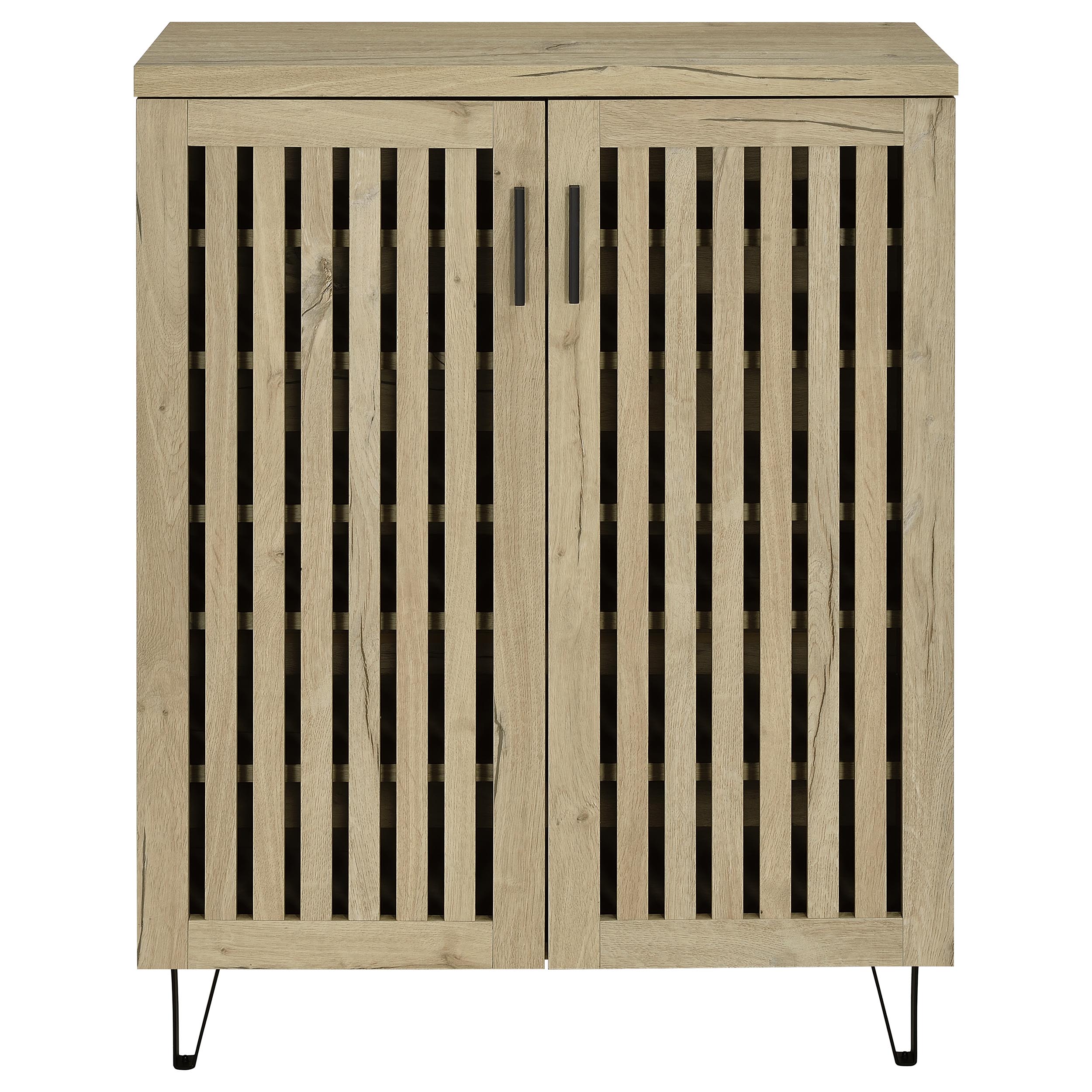 Brixton 2-door Entryway Shoe Storage Cabinets White Oak — view 4