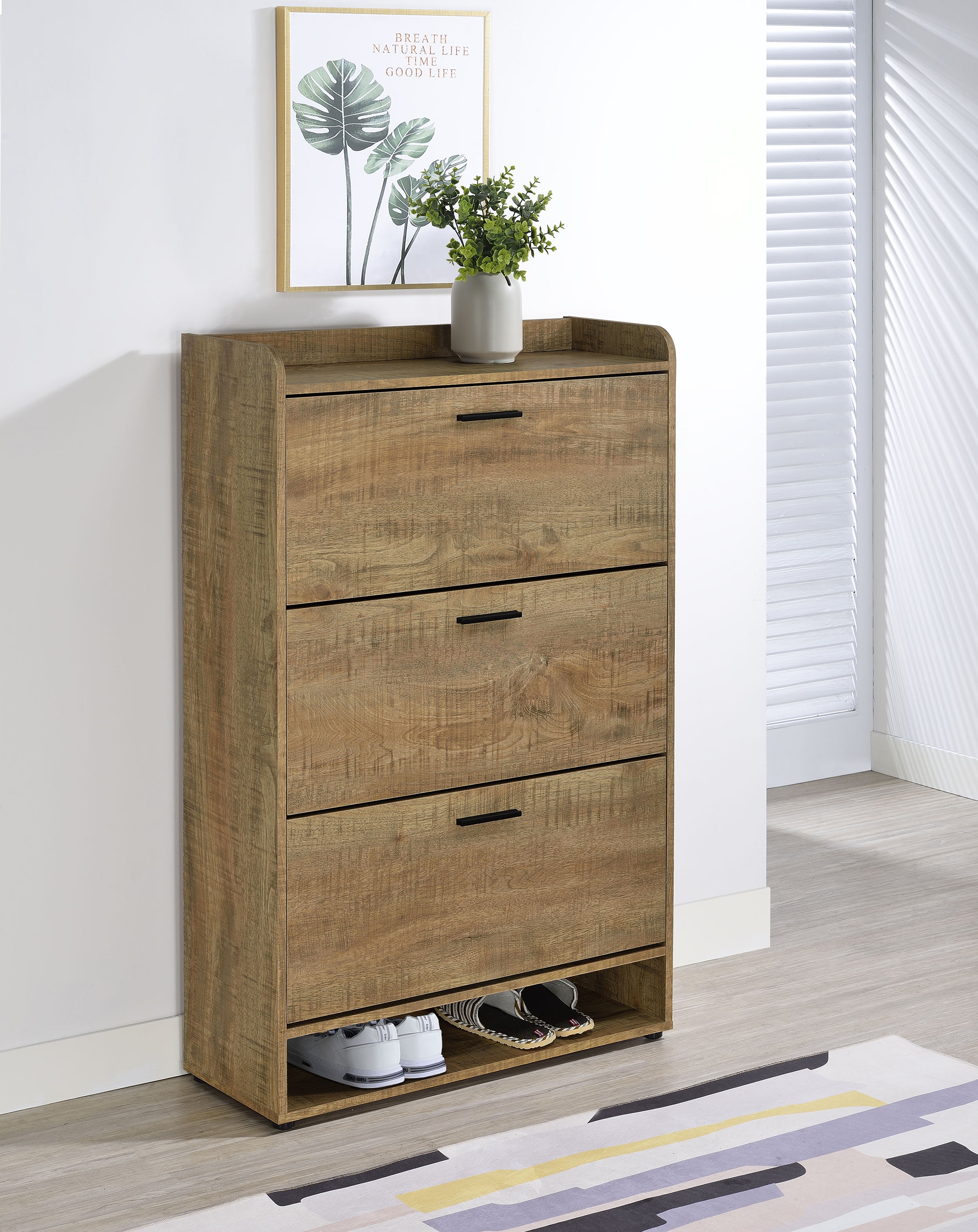Denia 3-tier Engineered Wood Shoe Cabinet Mango — view 2