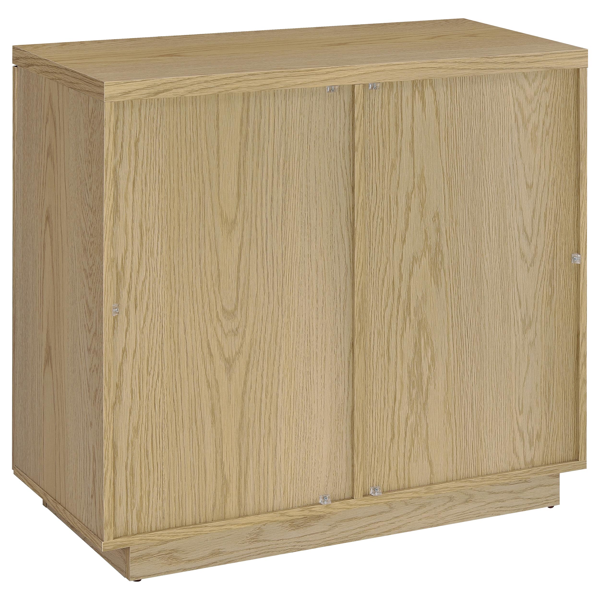 Tilbury 2-door Glass Front Accent Display Cabinet Light Oak — view 7
