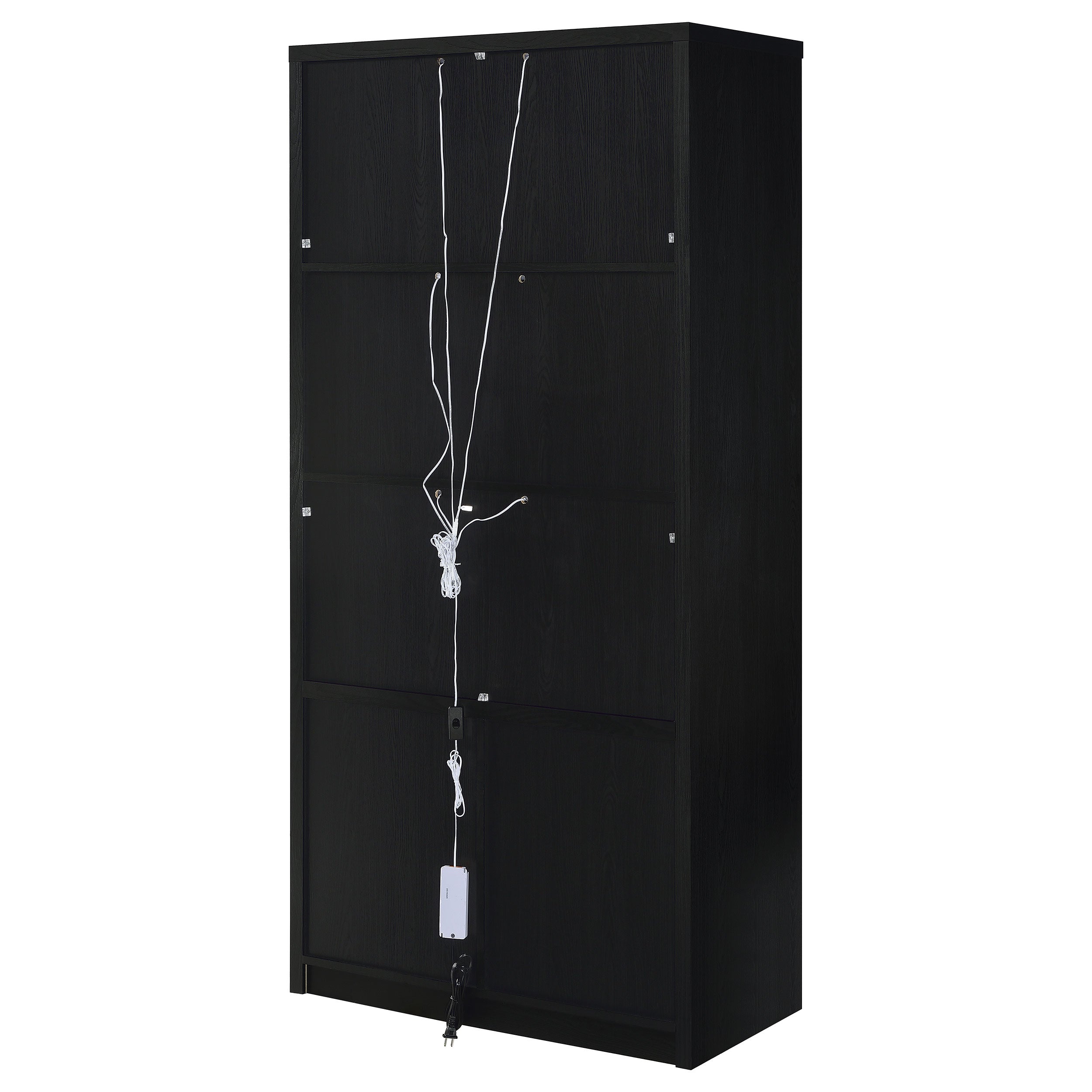 Riva 4-door Tall Accent Display Cabinet LED Lighting Black — view 9