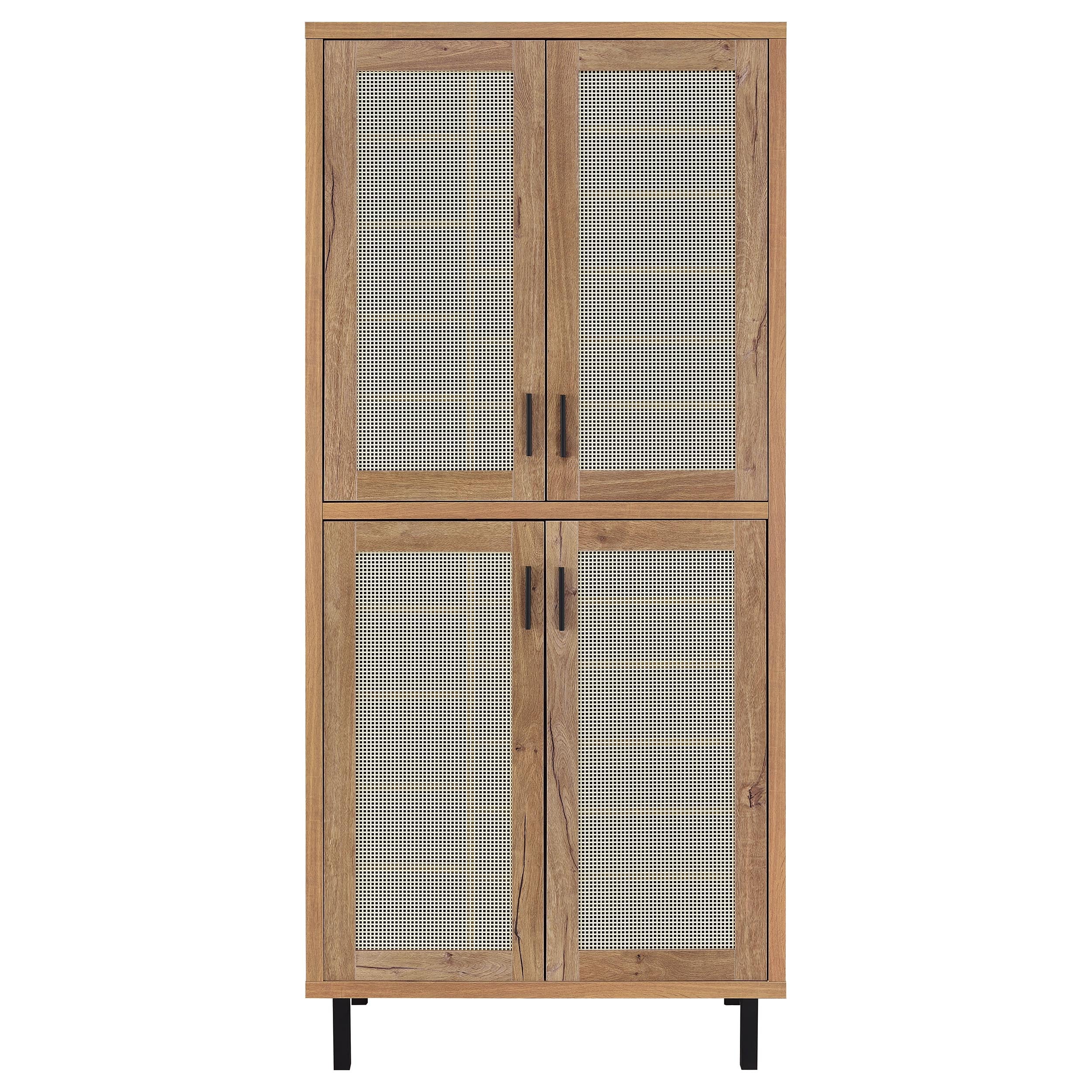 Teller 80-inch 4-door Tall Shoe Storage Cabinet Natural Oak — view 4