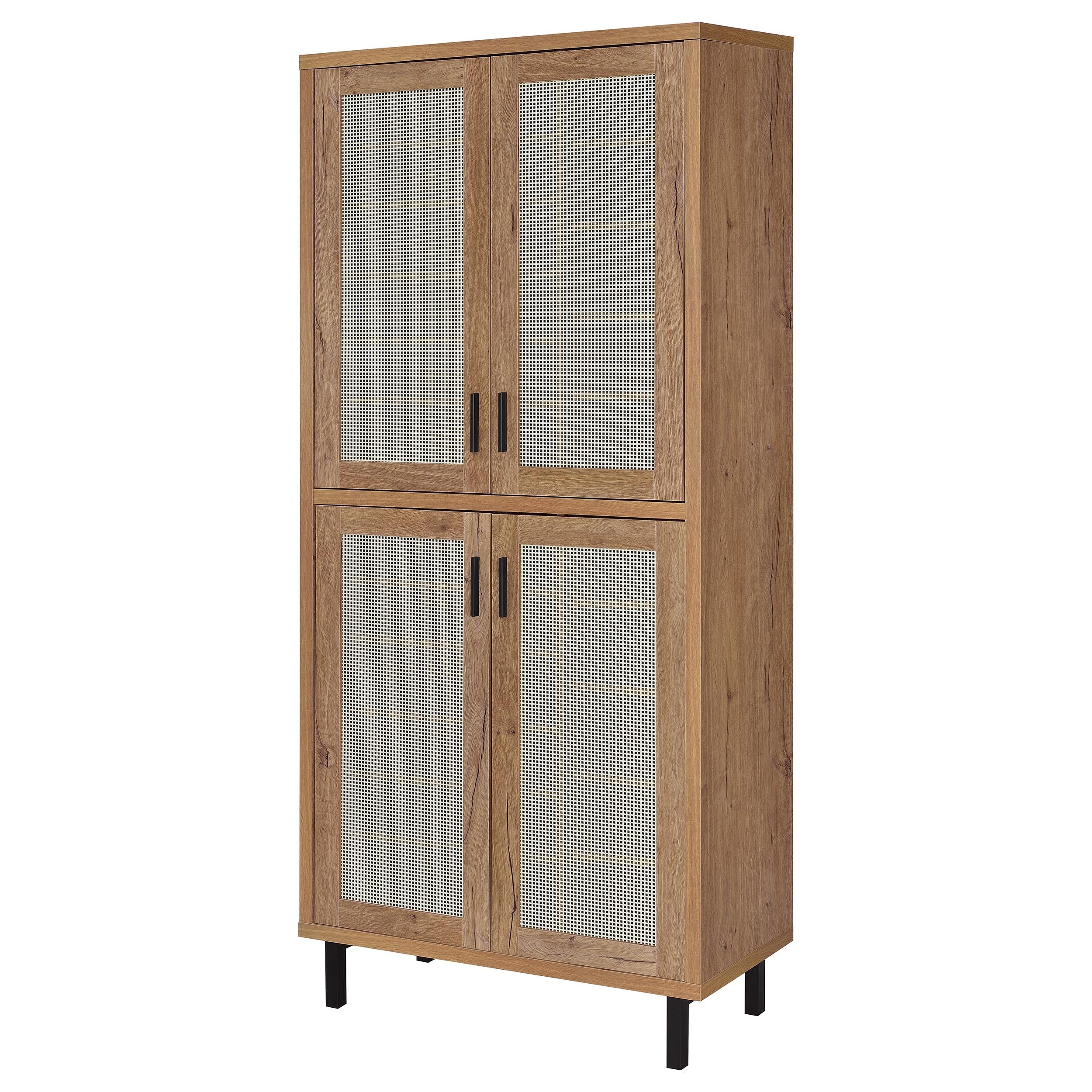 Teller 80-inch 4-door Tall Shoe Storage Cabinet Natural Oak — view 5