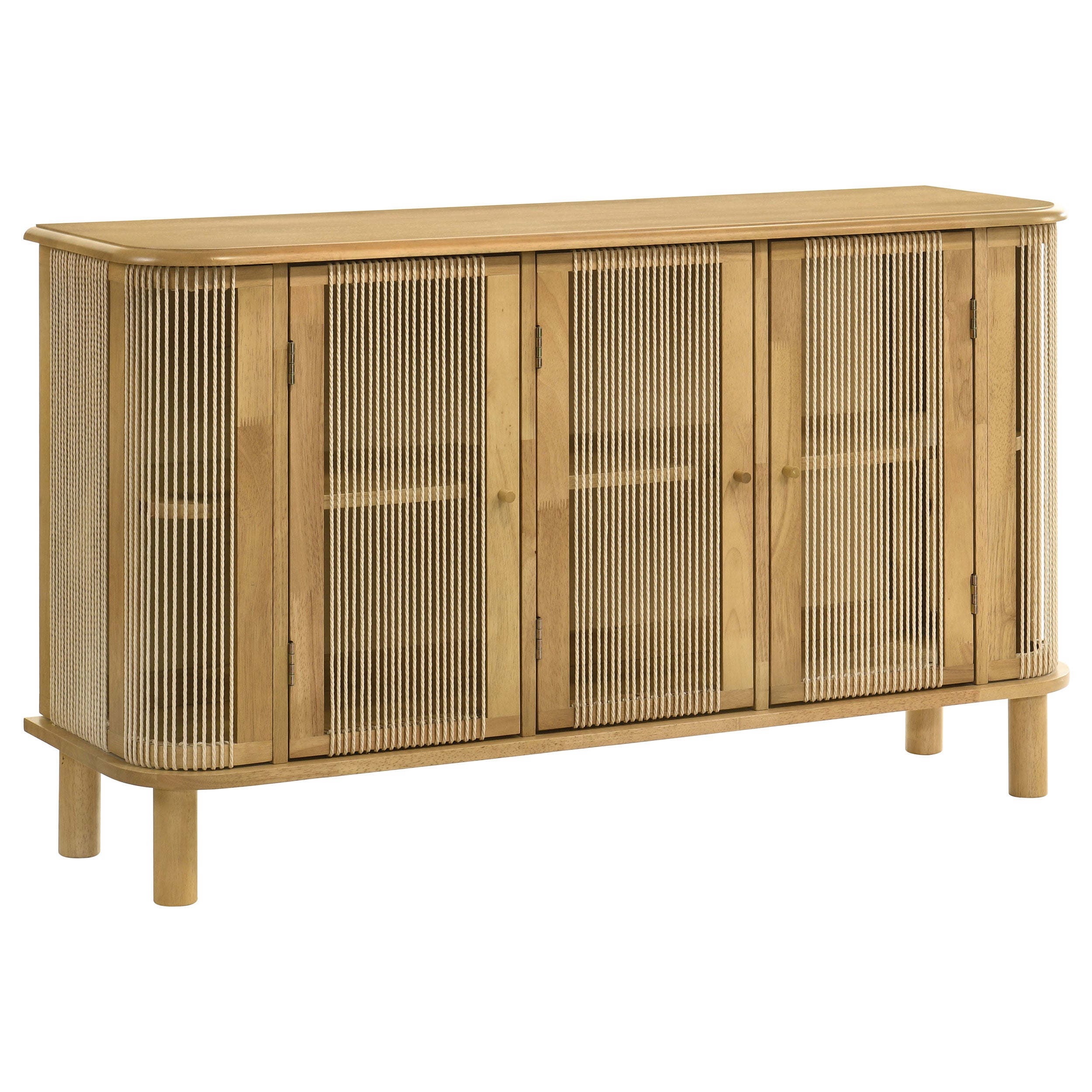 Ervine 3-Door Rope Panel Sideboard Accent Storage Cabinet Natural — view 1