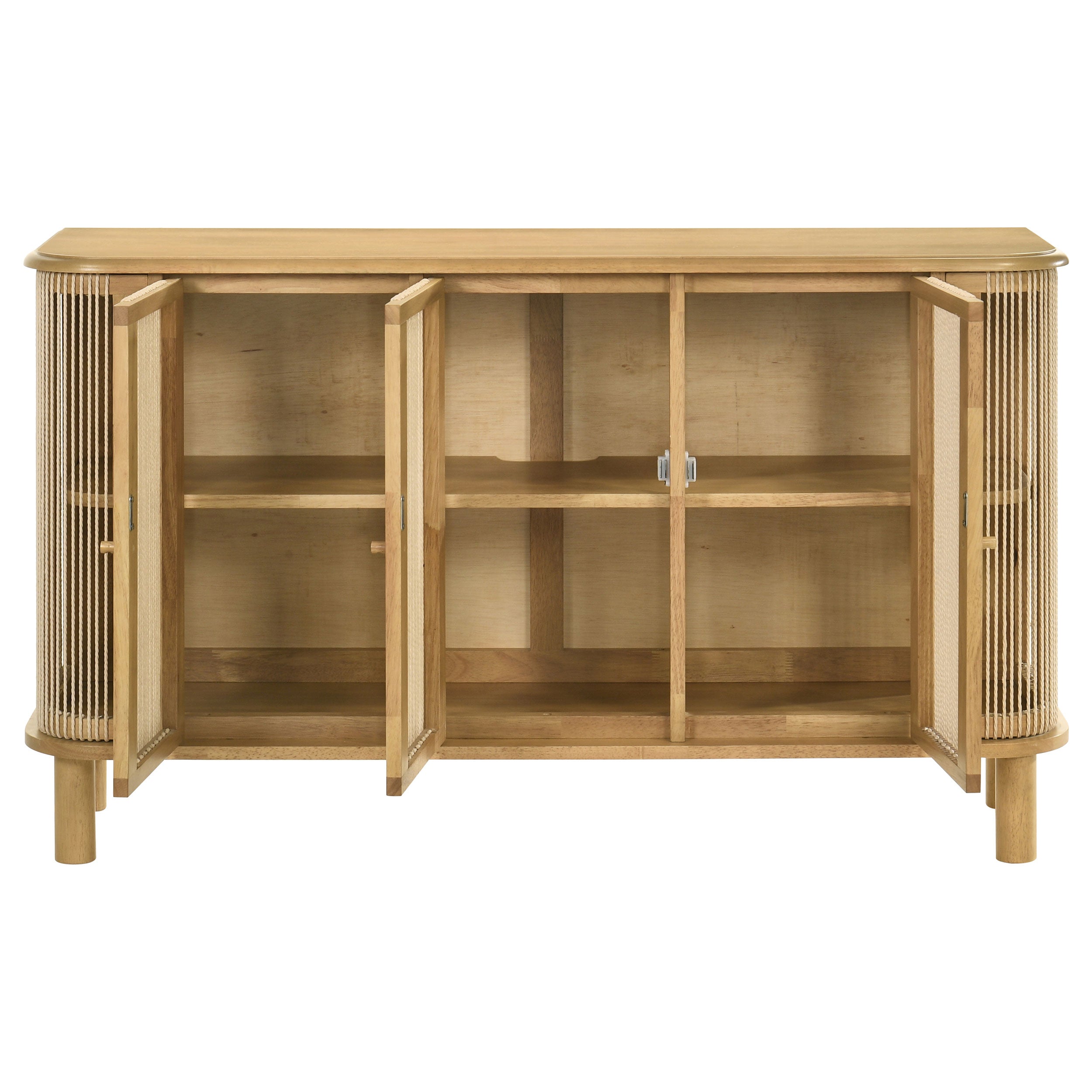 Ervine 3-Door Rope Panel Sideboard Accent Storage Cabinet Natural — view 4