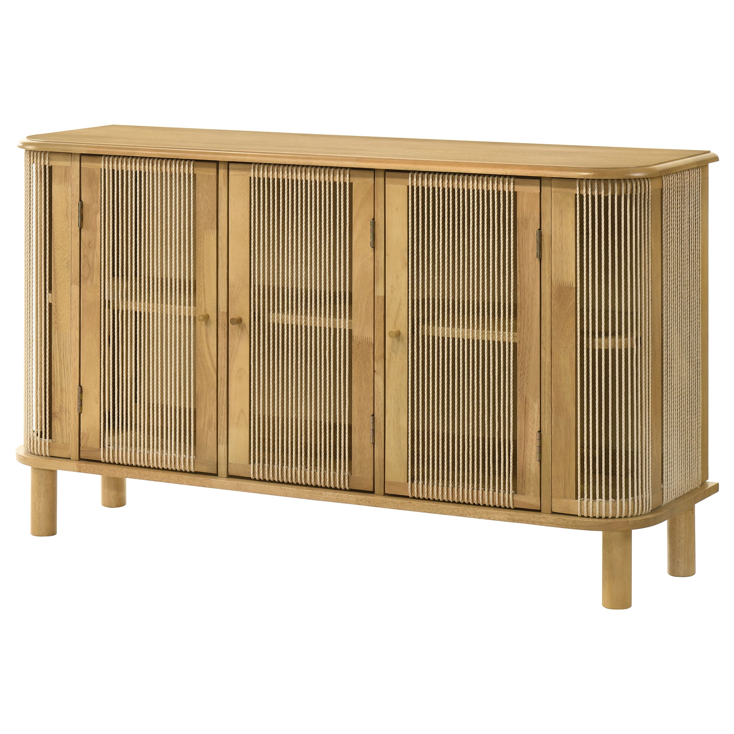 Ervine 3-Door Rope Panel Sideboard Accent Storage Cabinet Natural — view 5