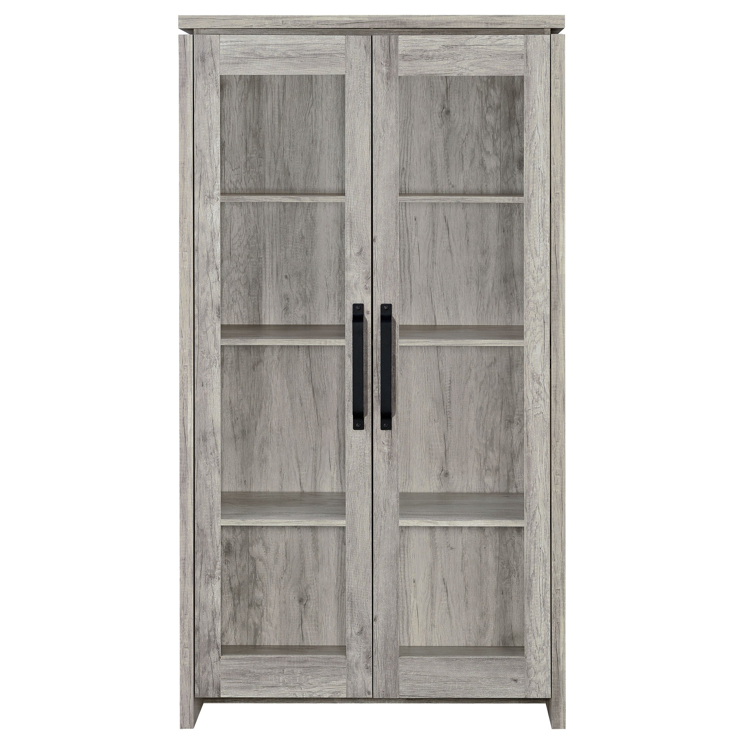 Alejo 2-door Engineered Wood Tall Cabinet Grey Driftwood — view 4