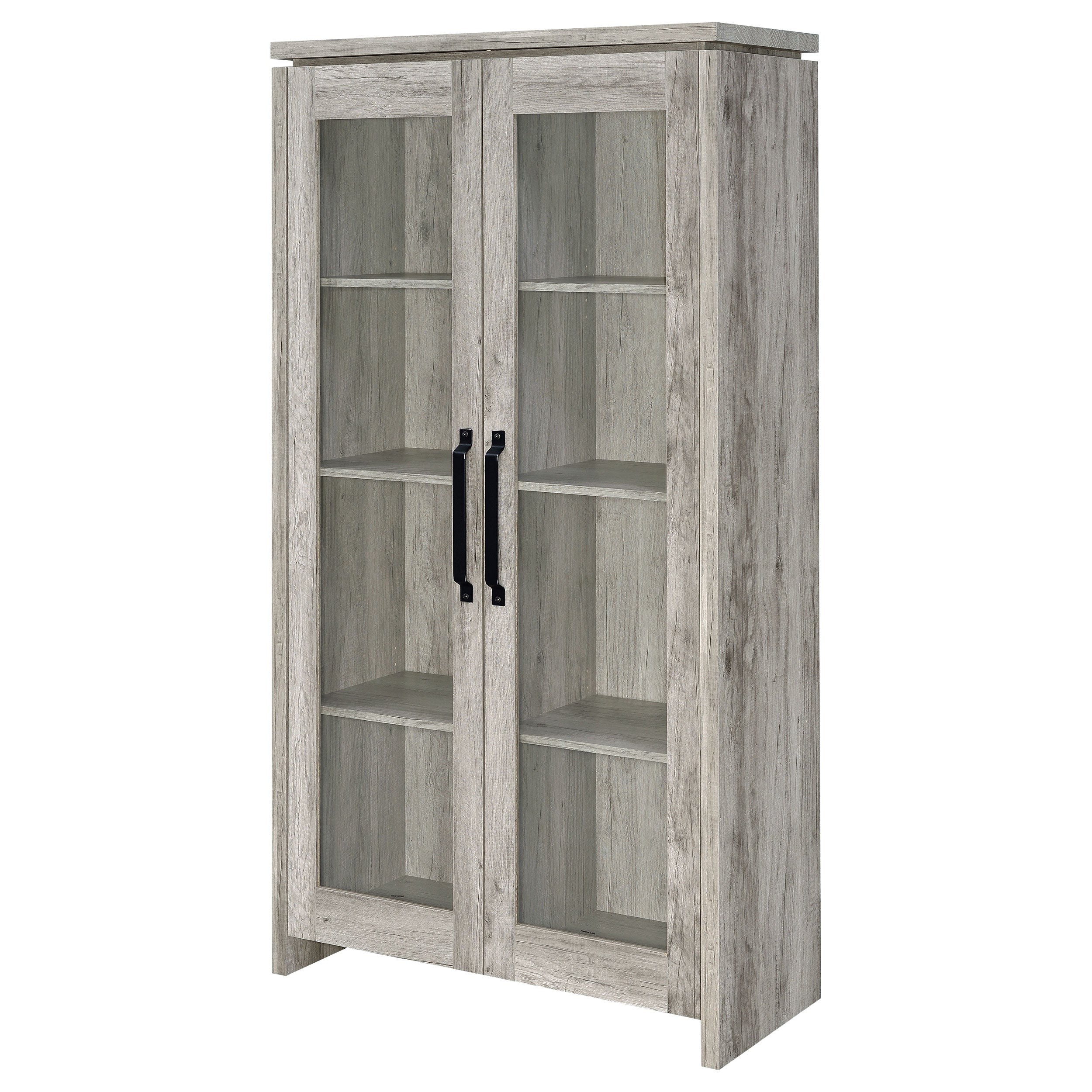 Alejo 2-door Engineered Wood Tall Cabinet Grey Driftwood — view 5
