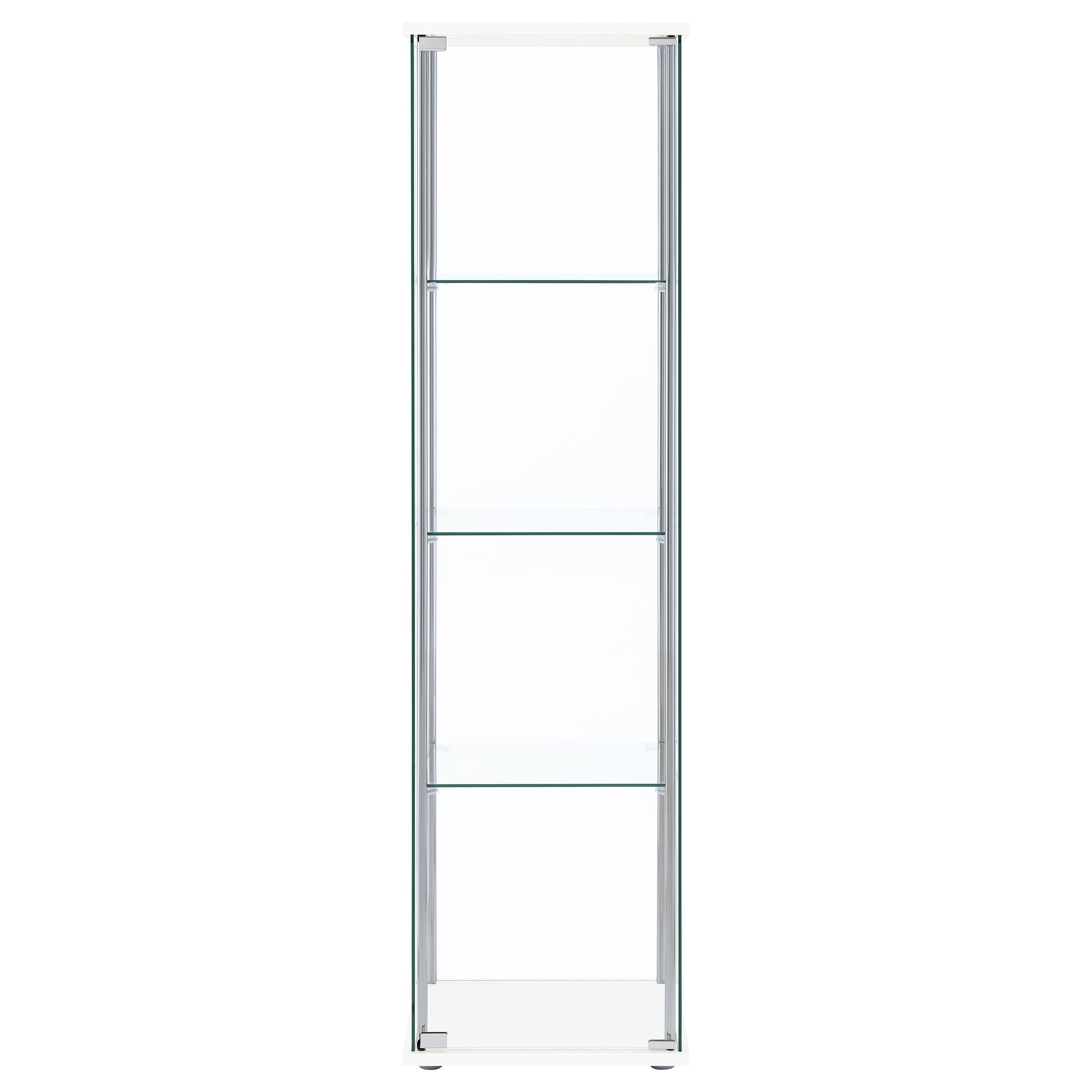 Bellatrix 3-shelf Clear Glass Curio Cabinet White — view 3