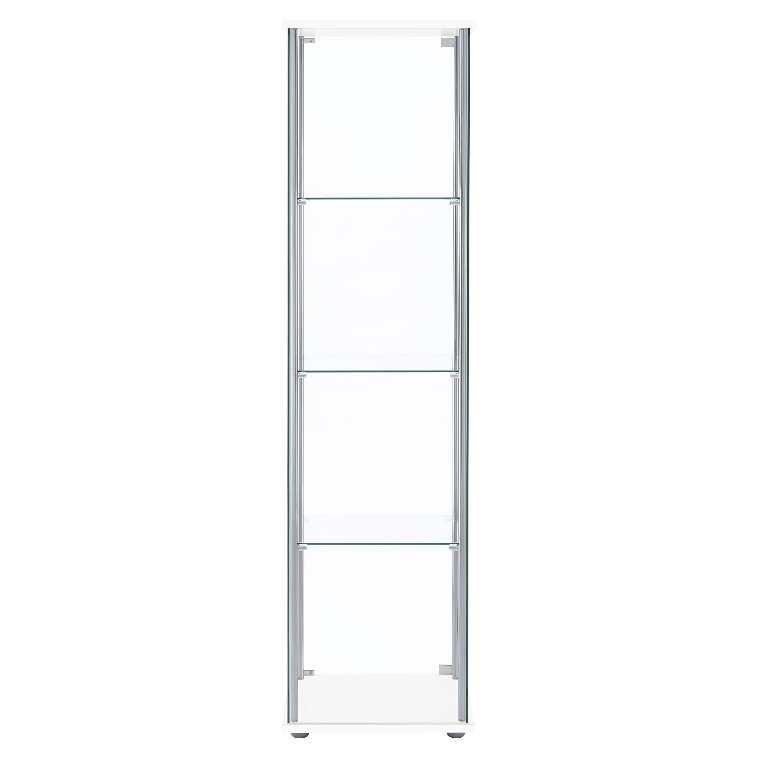 Bellatrix 3-shelf Clear Glass Curio Cabinet White — view 7