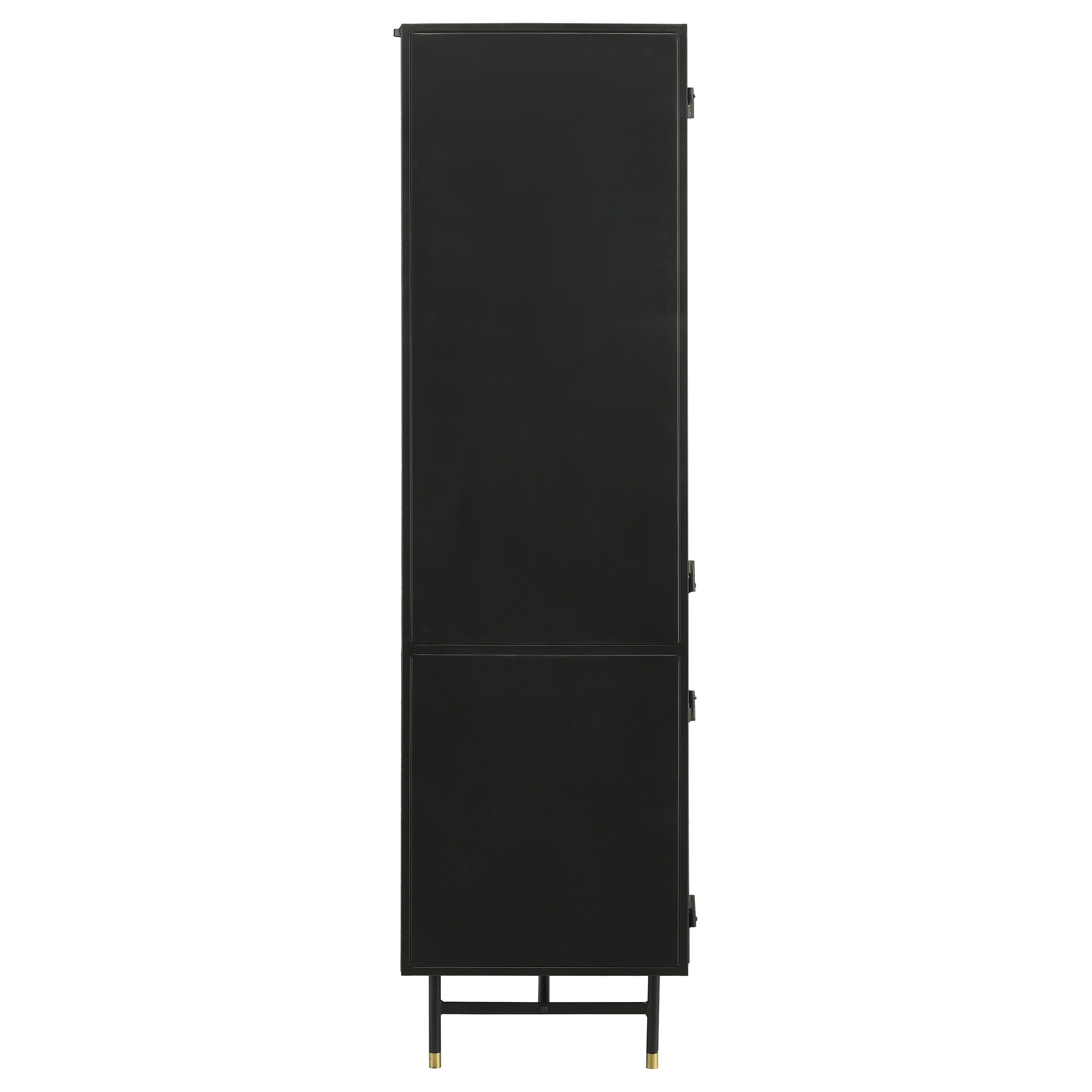 Santiago 4-door Metal Tall Storage Cabinet Matte Black — view 7