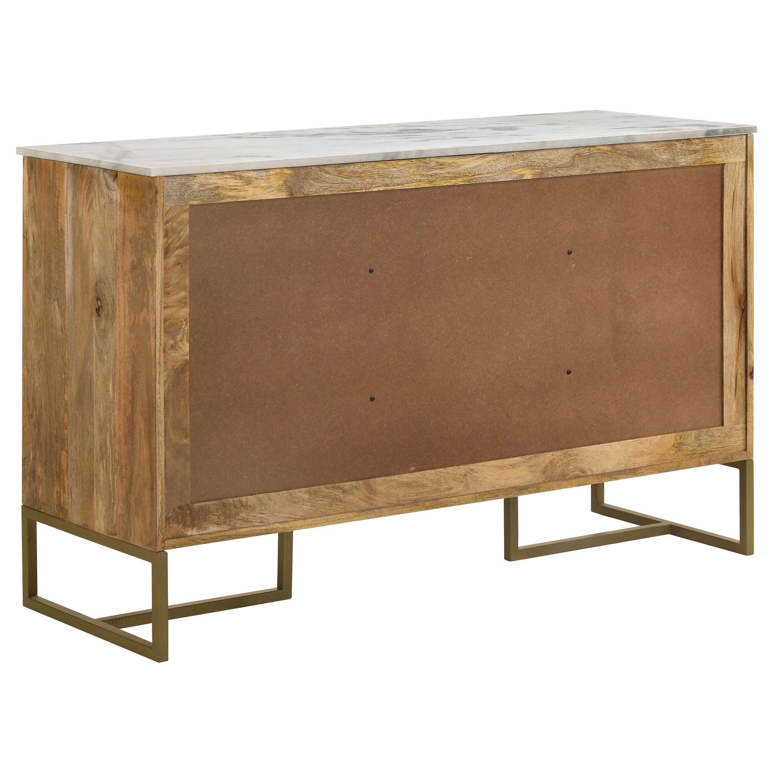 Keaton 3-door Marble Top Herringbone Accent Cabinet Natural — view 8