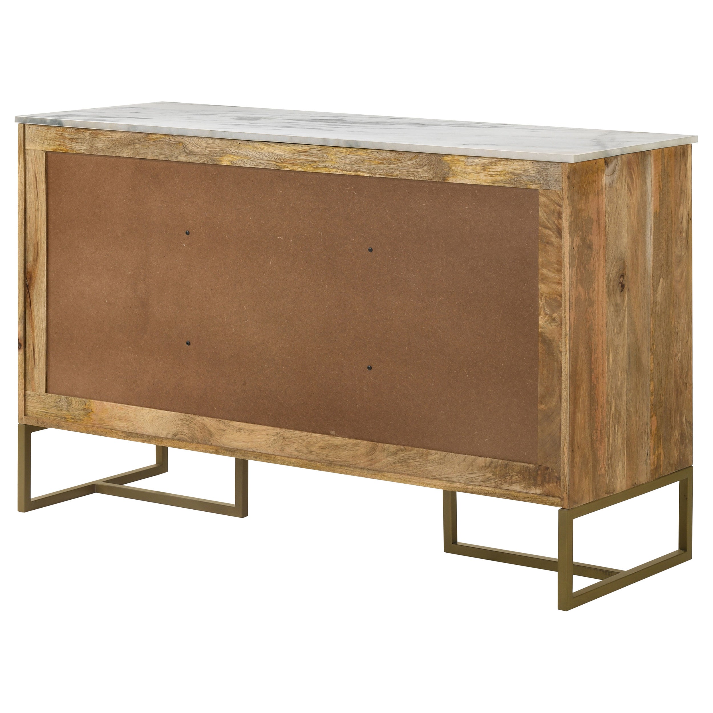 Keaton 3-door Marble Top Herringbone Accent Cabinet Natural — view 9