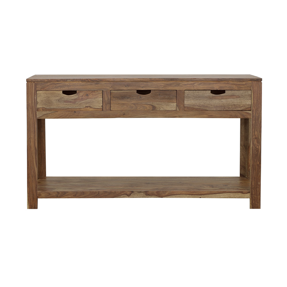 Esther 3-drawer Wood Console Table Natural Sheesham — view 2
