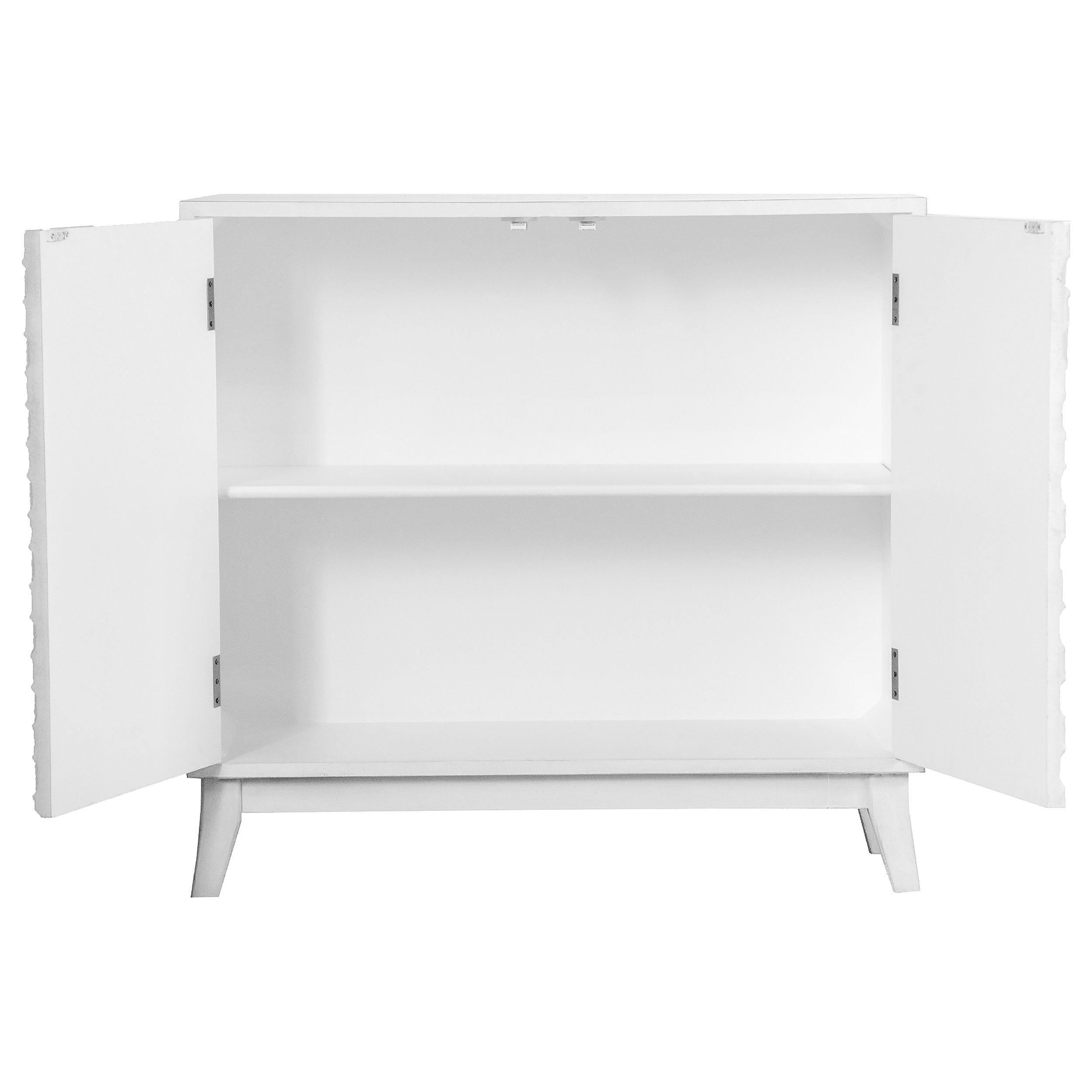 Gambon 2-door Wood Honeycomb Pattern Accent Cabinet White — view 3
