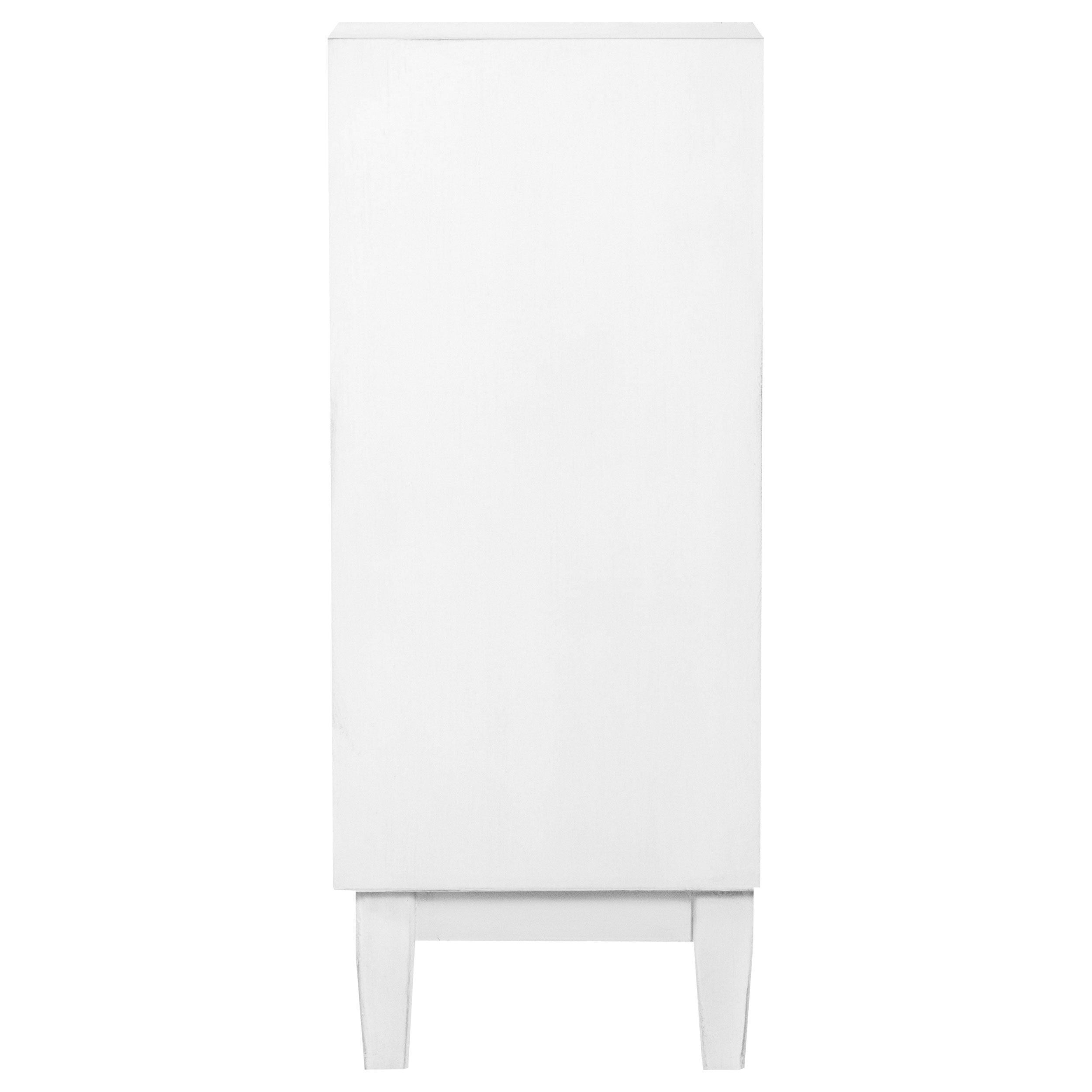 Gambon 2-door Wood Honeycomb Pattern Accent Cabinet White — view 4