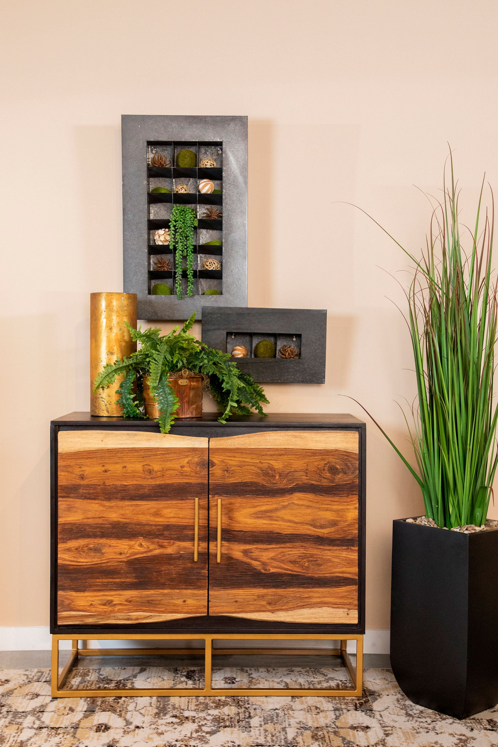 Zara 2-door 40-inch Wood Accent Storage Cabinet Black Walnut — view 2