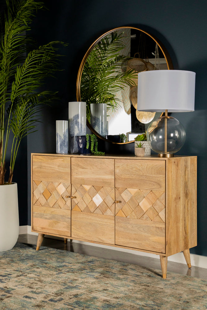 Alyssum 3-door Mango Wood Accent Cabinet Natural — view 2