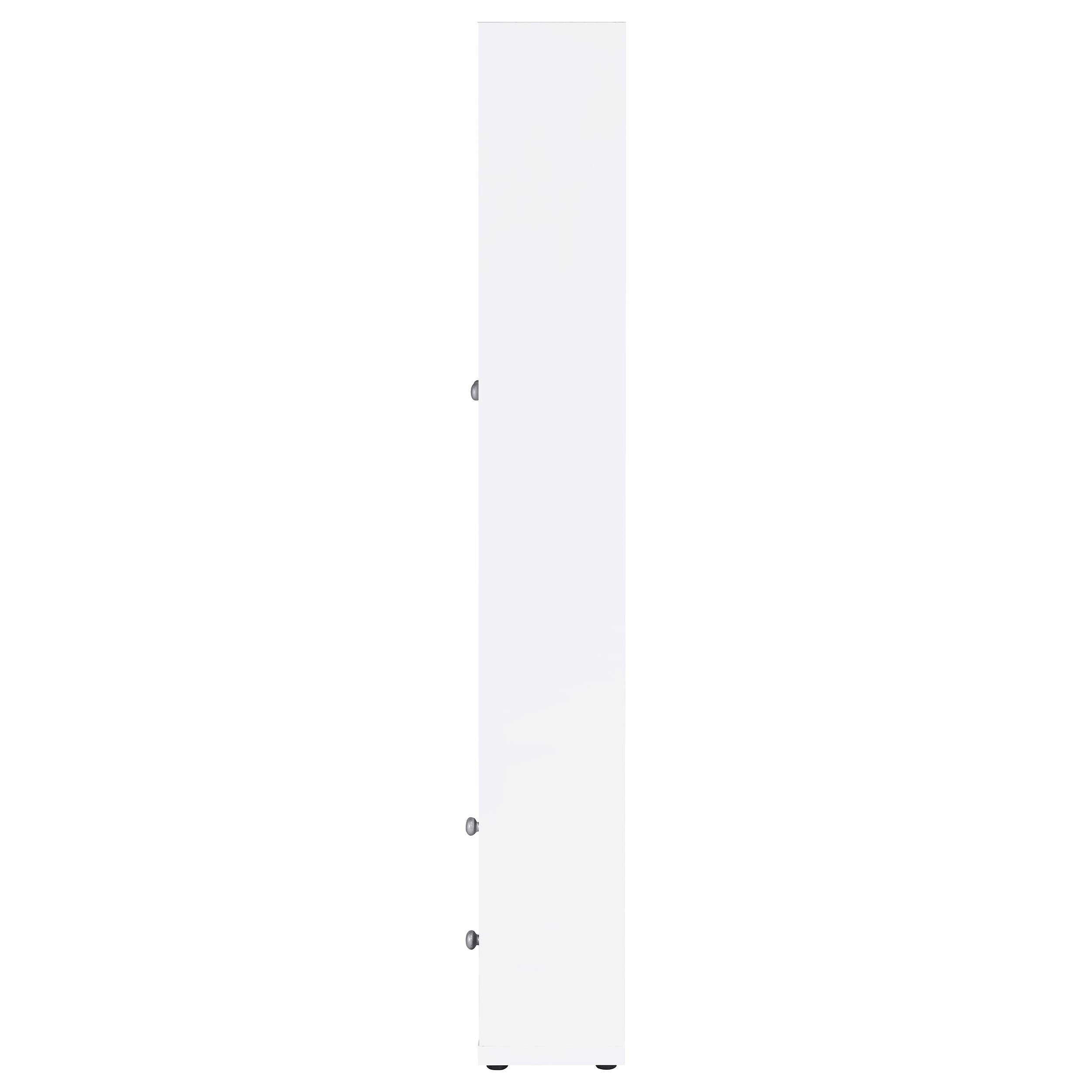 Hawthorne 4-shelf Glass Door Tall Cabinet with Drawers White — view 6