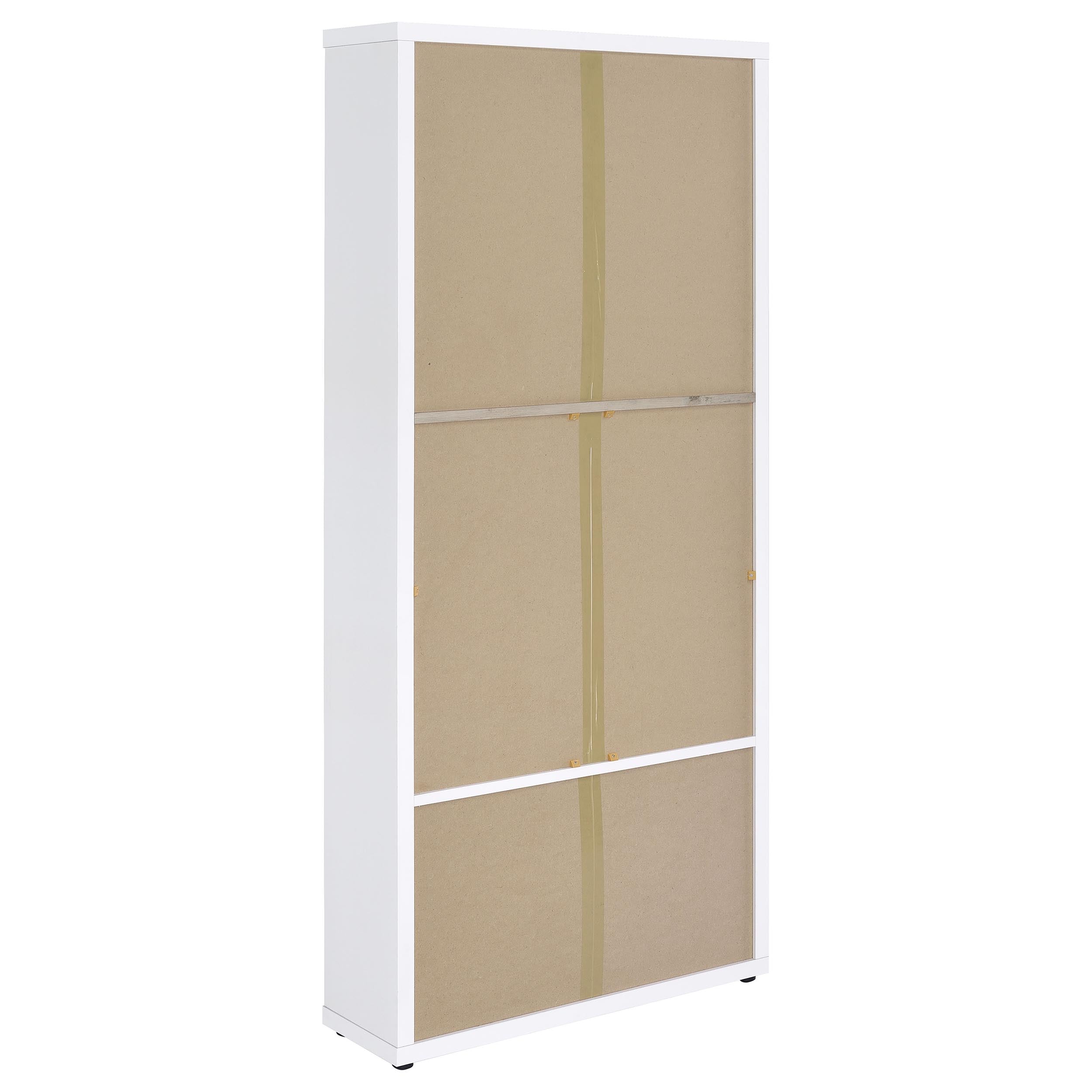 Hawthorne 4-shelf Glass Door Tall Cabinet with Drawers White — view 7