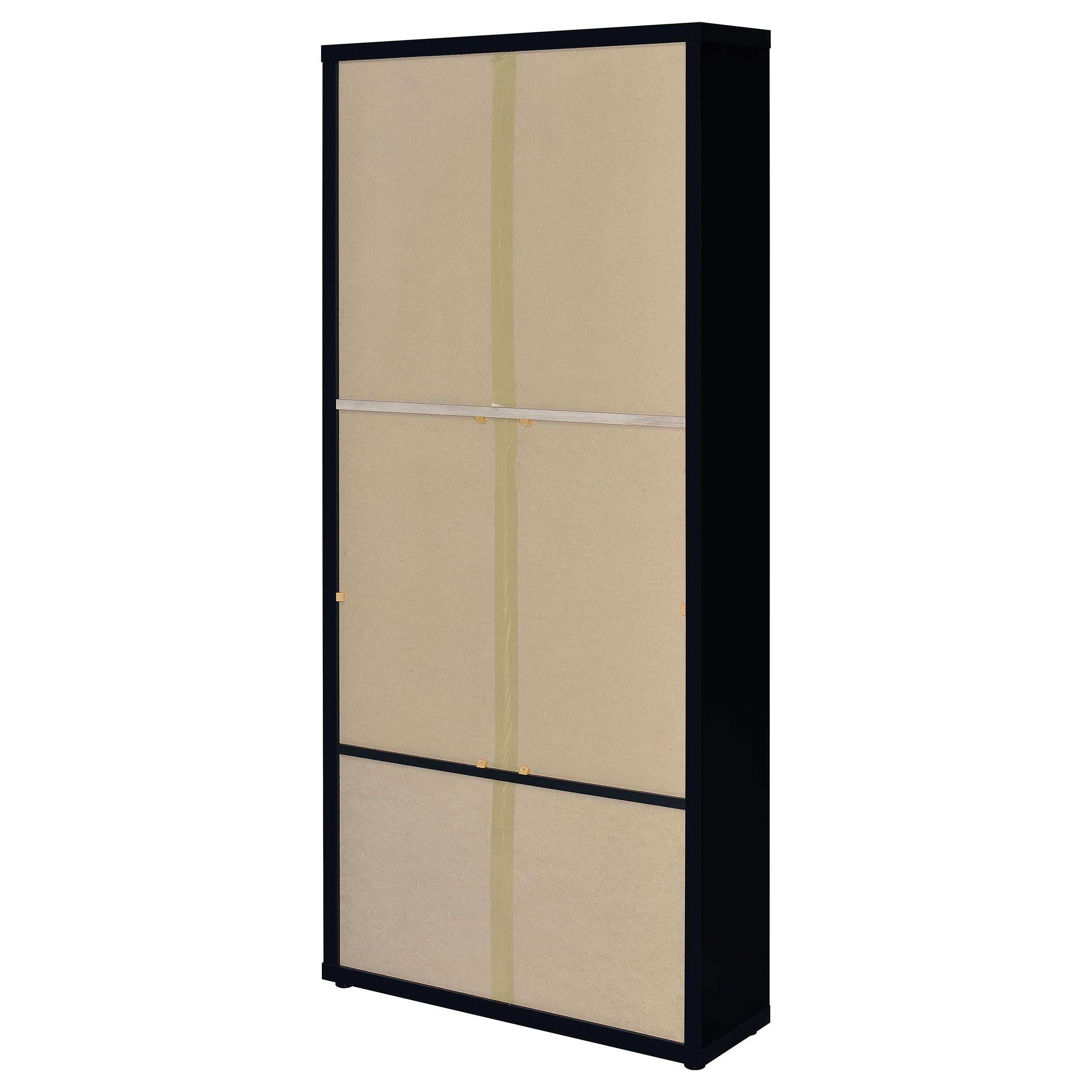 Hawthorne 4-shelf Glass Door Cabinet with Drawers Black — view 8