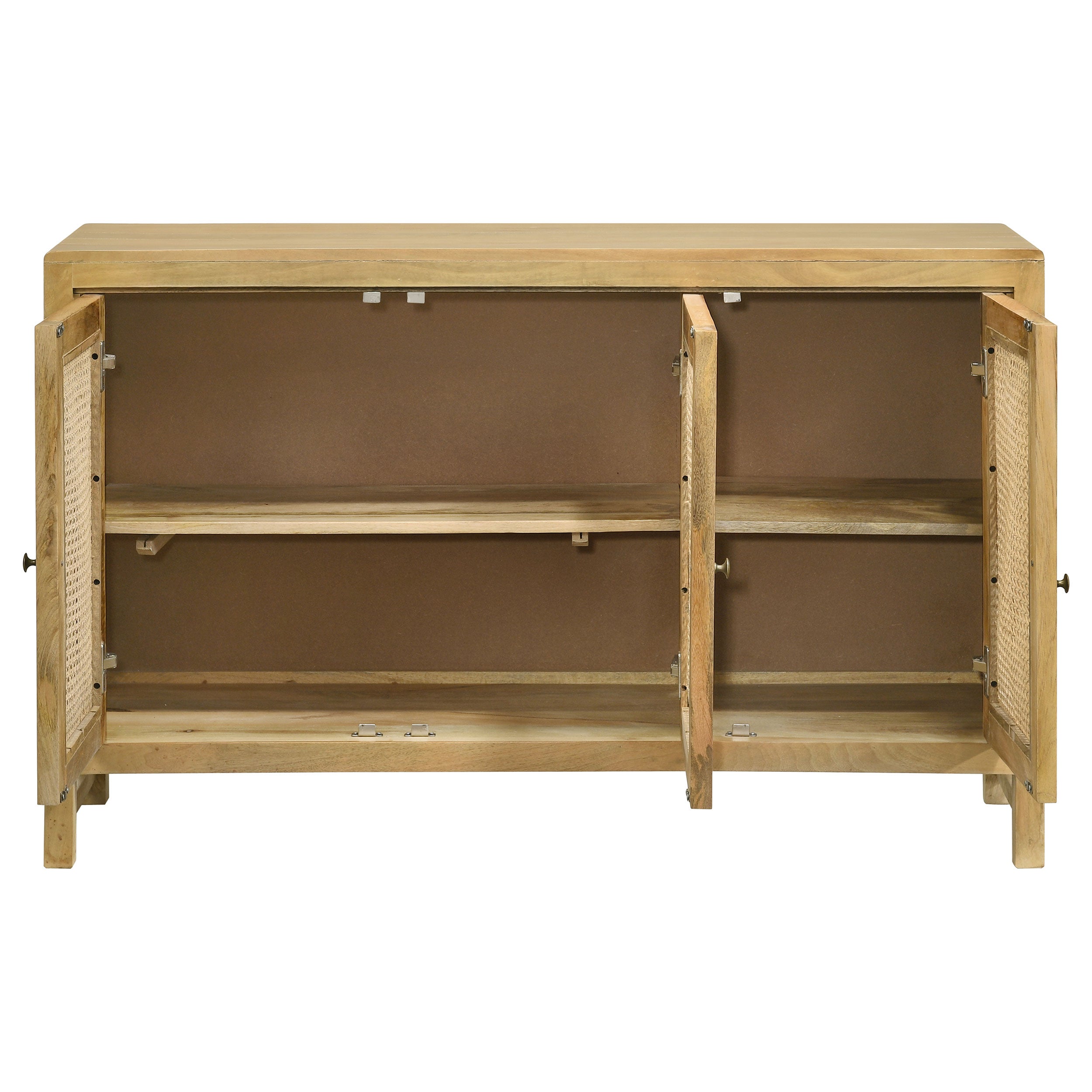 Zamora 3-door Wood Accent Cabinet with Woven Cane Natural — view 5