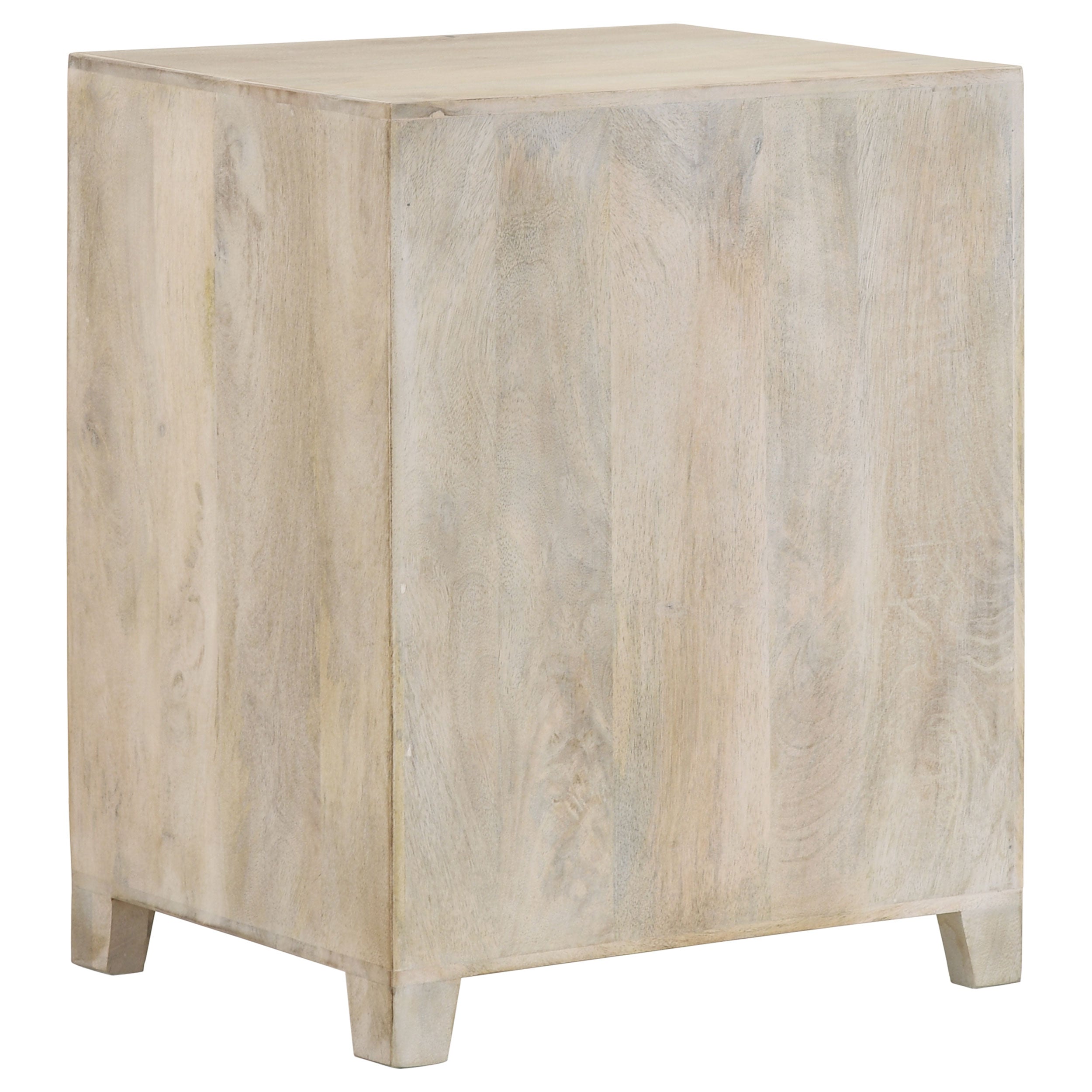 August 1-drawer Trellis Pattern Storage Cabinet White Washed — view 7