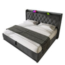 Upholstered Bed, 360 Surround LED Function, Remote Control, Hydraulic Storage Bed With USB, Type-C Charging (Without Mattress)