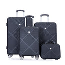 4 Piece Lightweight Suitcase, Makeup Box, Aircraft Wheels