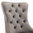 Nikki - Modern, High-End Tufted Solid Wood Contemporary Velvet Upholstered Dining Chair With Golden Stainless Steel Plating Legs, Nailhead Trim (Set of 2)