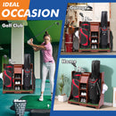 Wood Freestanding Adjustable Multi Use Golf Shelf - Reddish Brown