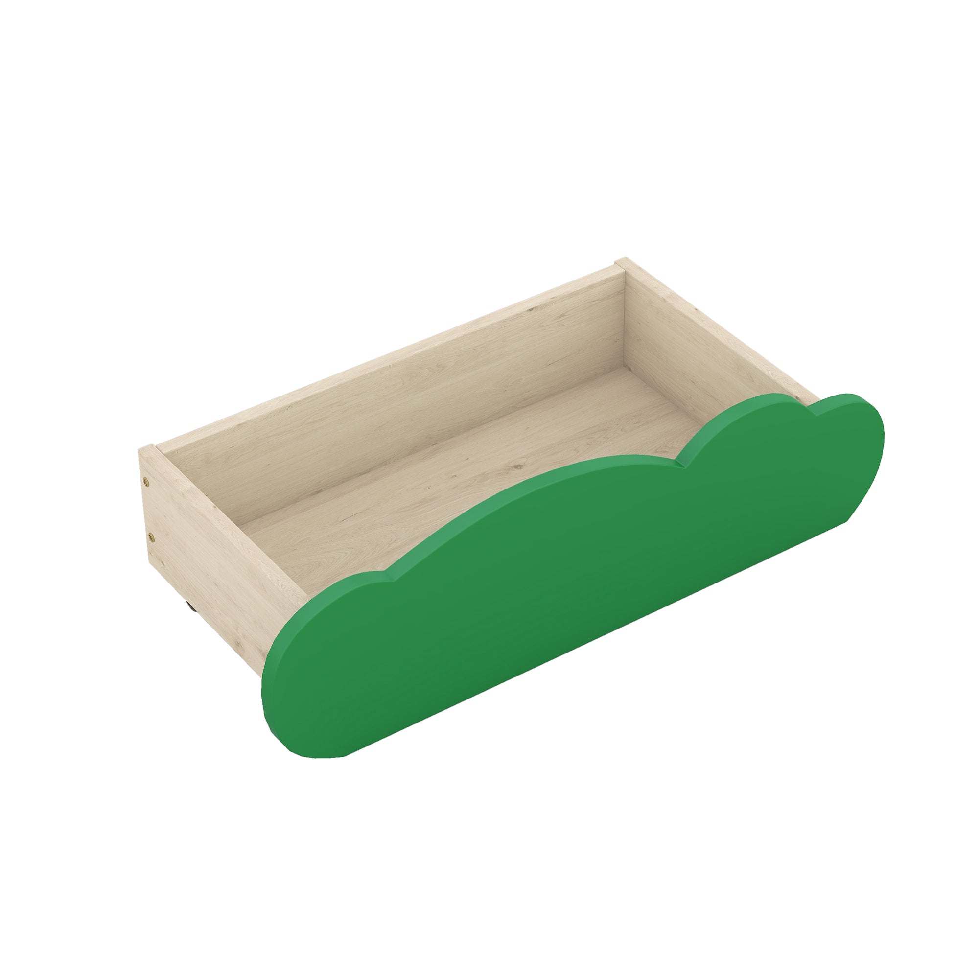 Twin Size Daybed with Desk, Green Leaf Shape Drawers and Shelves, Gray - Atlantic Fine Furniture Melbourne FL
