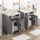 Bathroom Vanity With Ceramic Sink, Soft Close Doors, Flip Drawer, Double Layer Door Shelves