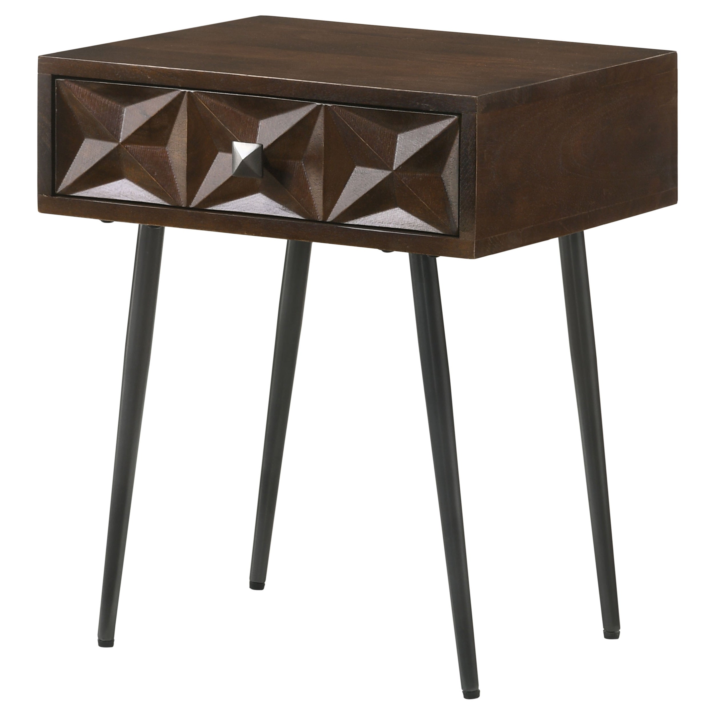 Ezra 1-drawer Rectangular Accent Side Table Coffee Brown — view 5