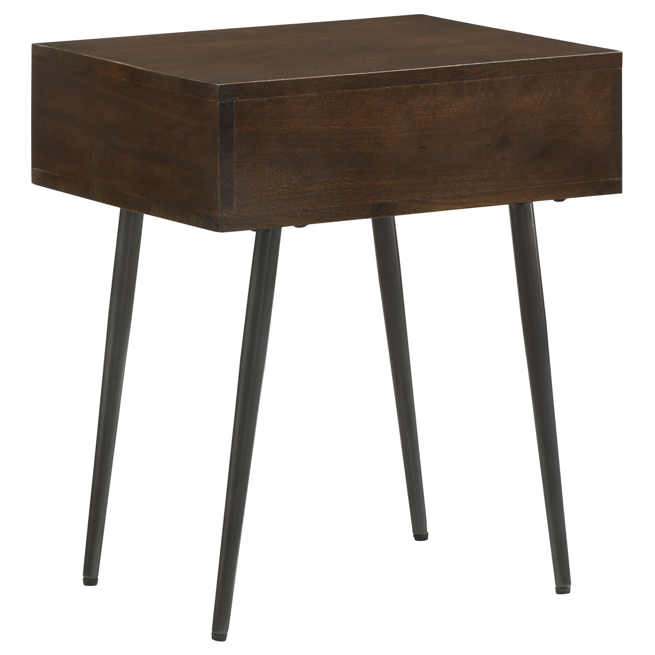 Ezra 1-drawer Rectangular Accent Side Table Coffee Brown — view 7