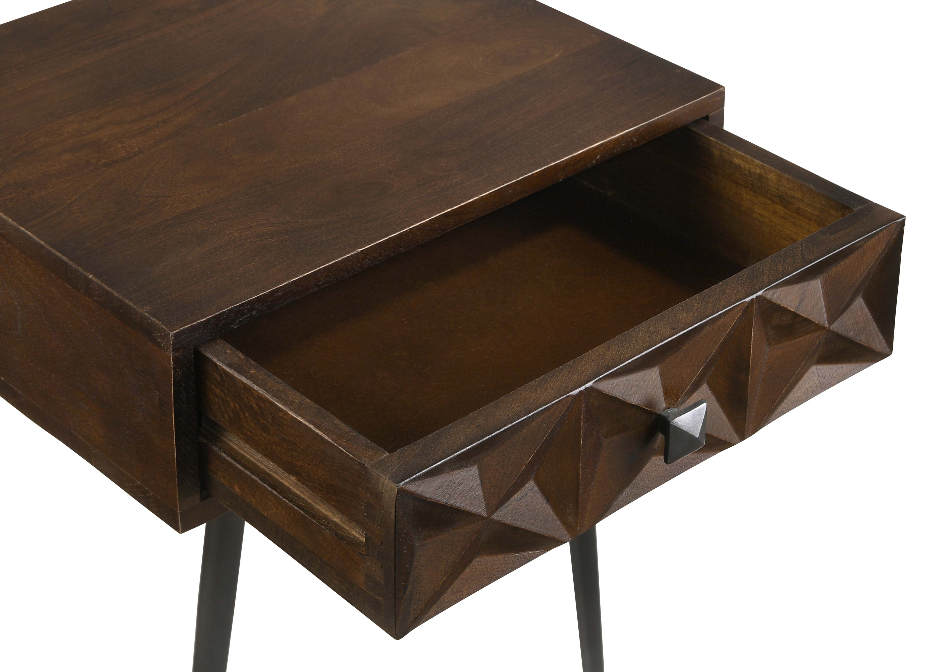 Ezra 1-drawer Rectangular Accent Side Table Coffee Brown — view 10