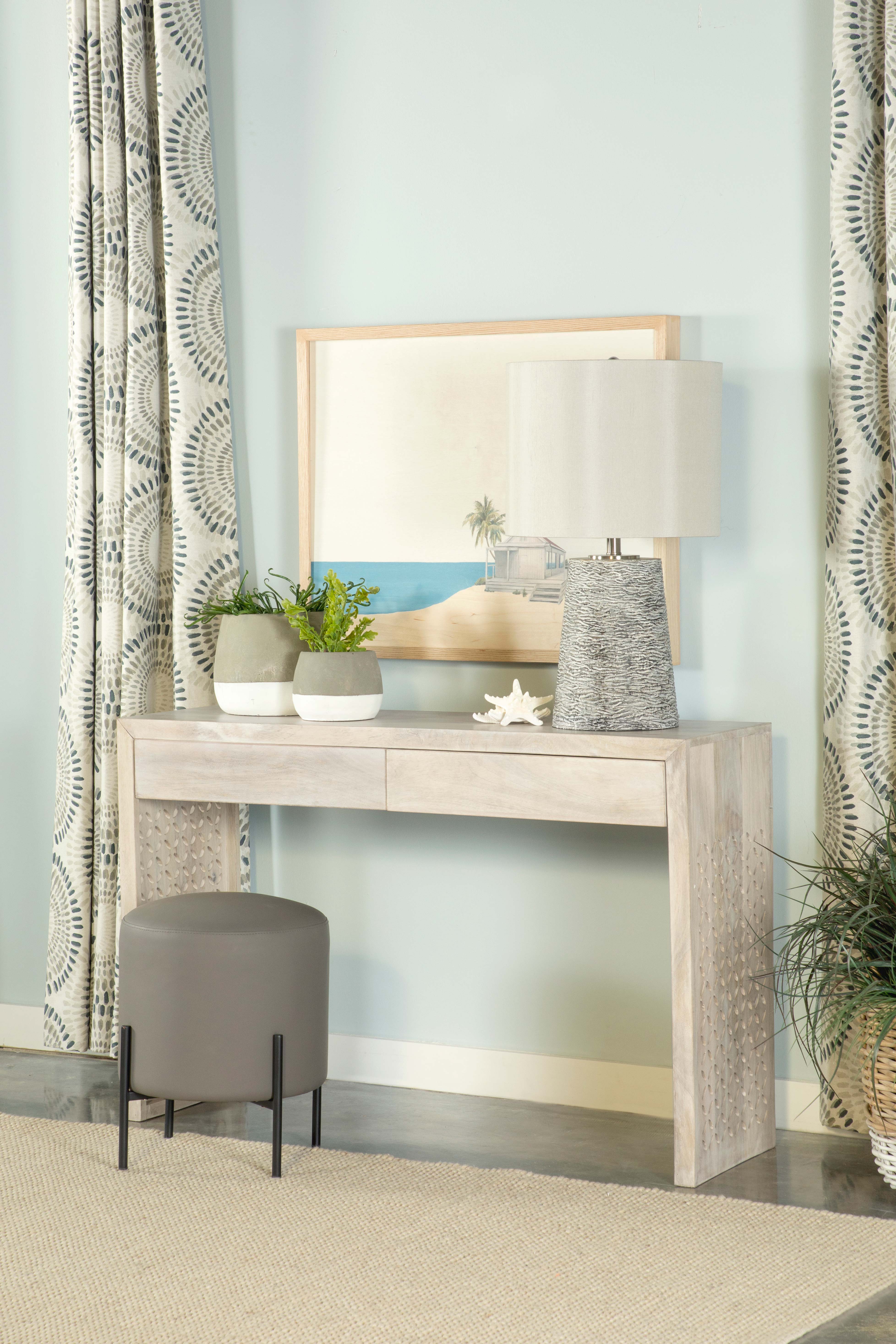 Rickman 2-drawer Wood Entryway Console Table White Washed — view 2