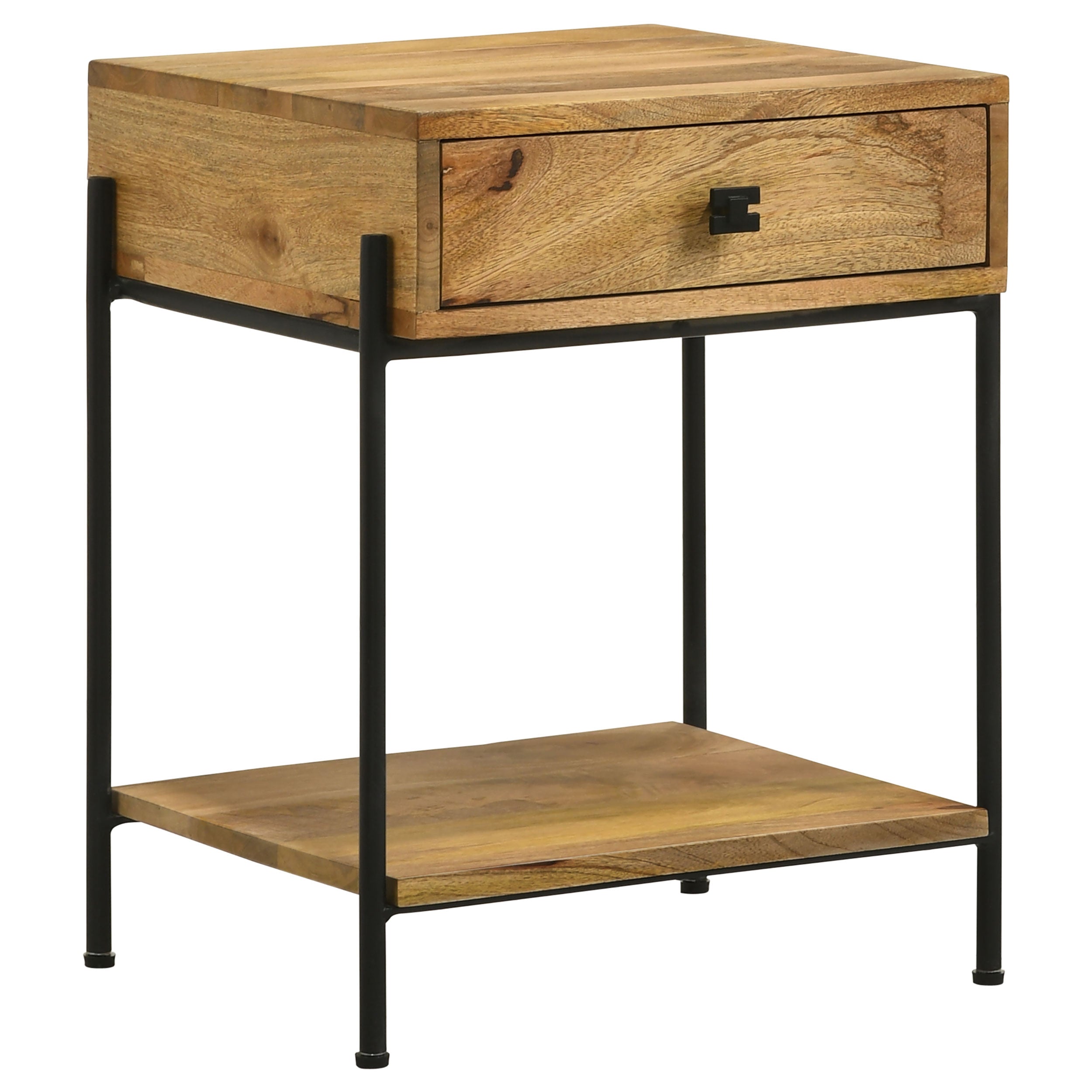 Declan 1-drawer Wood Accent Side Table Natural Mango — view 1