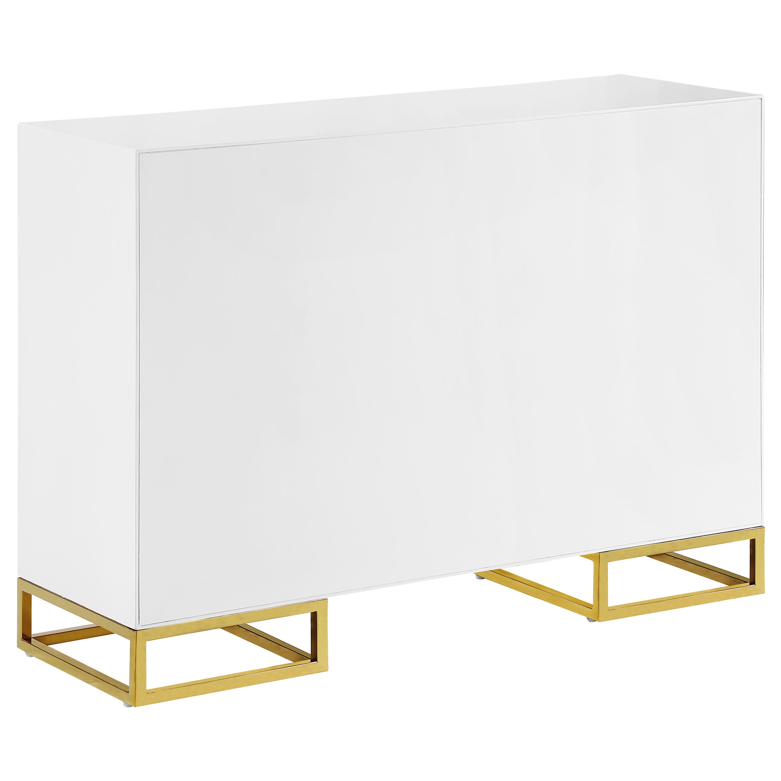 Elsa 2-door Wood Storage Accent Cabinet White and Gold — view 7
