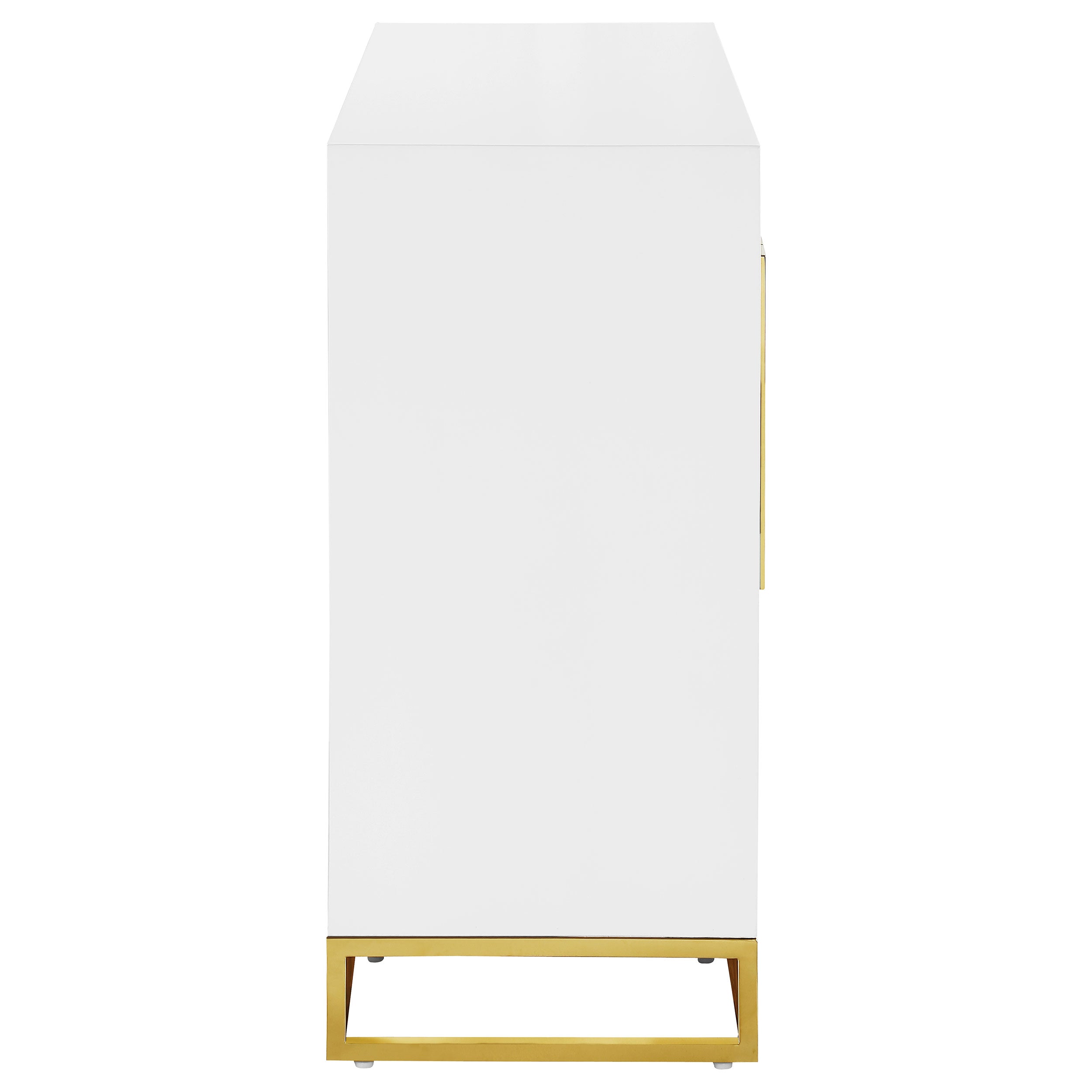 Elsa 2-door Wood Storage Accent Cabinet White and Gold — view 10