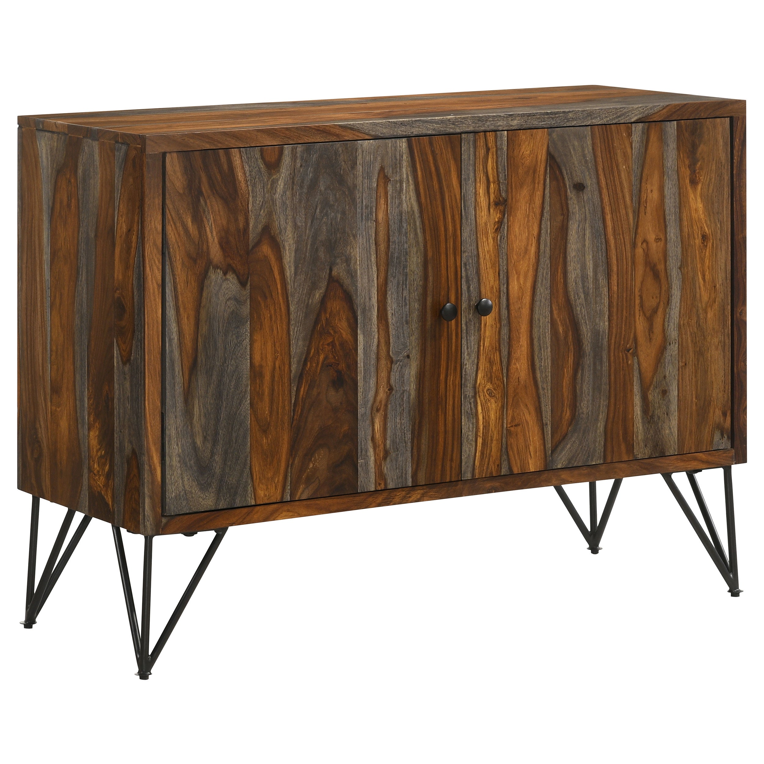 Macon 2-door Sheesham Wood Storage Accent Cabinet Grey — view 1