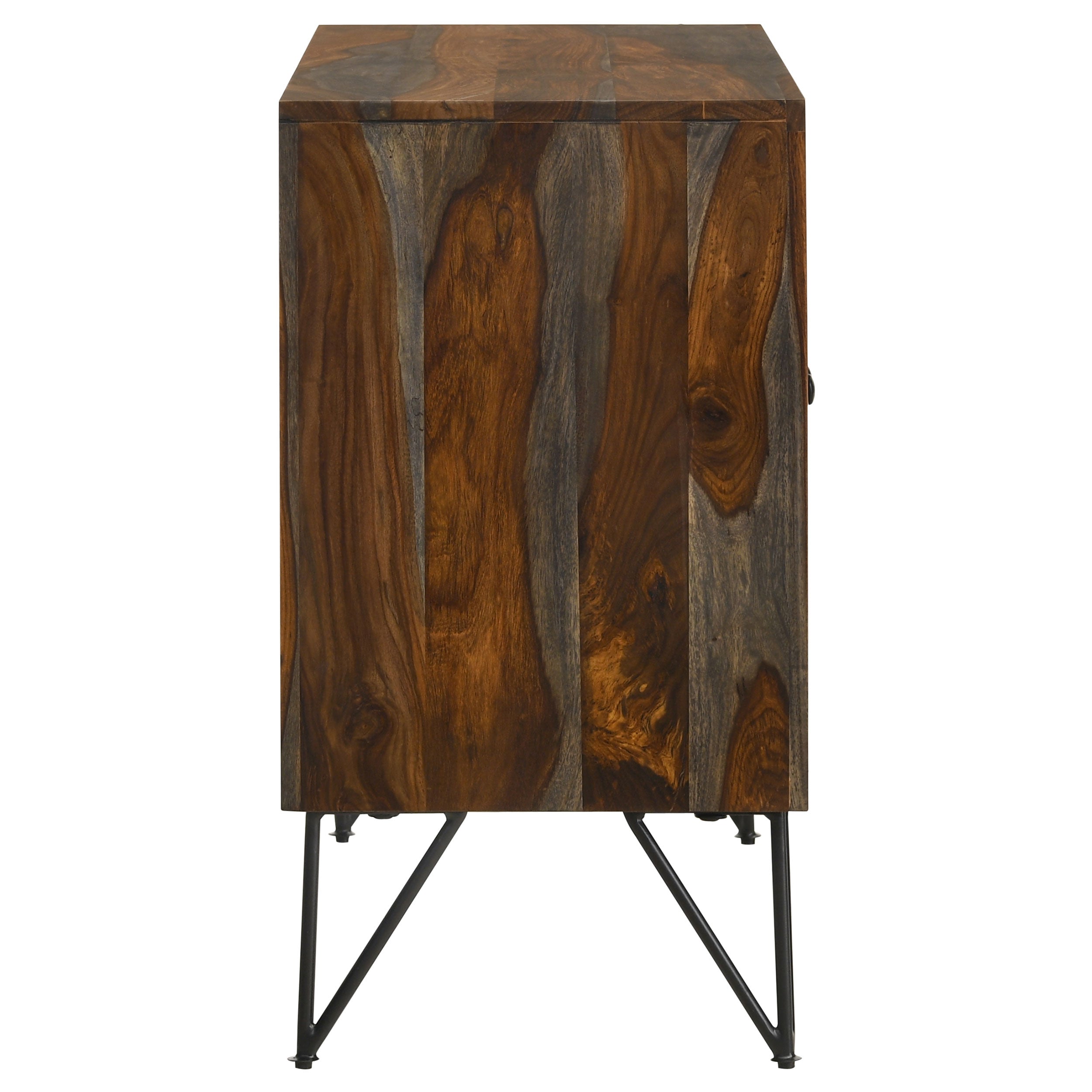 Macon 2-door Sheesham Wood Storage Accent Cabinet Grey — view 10