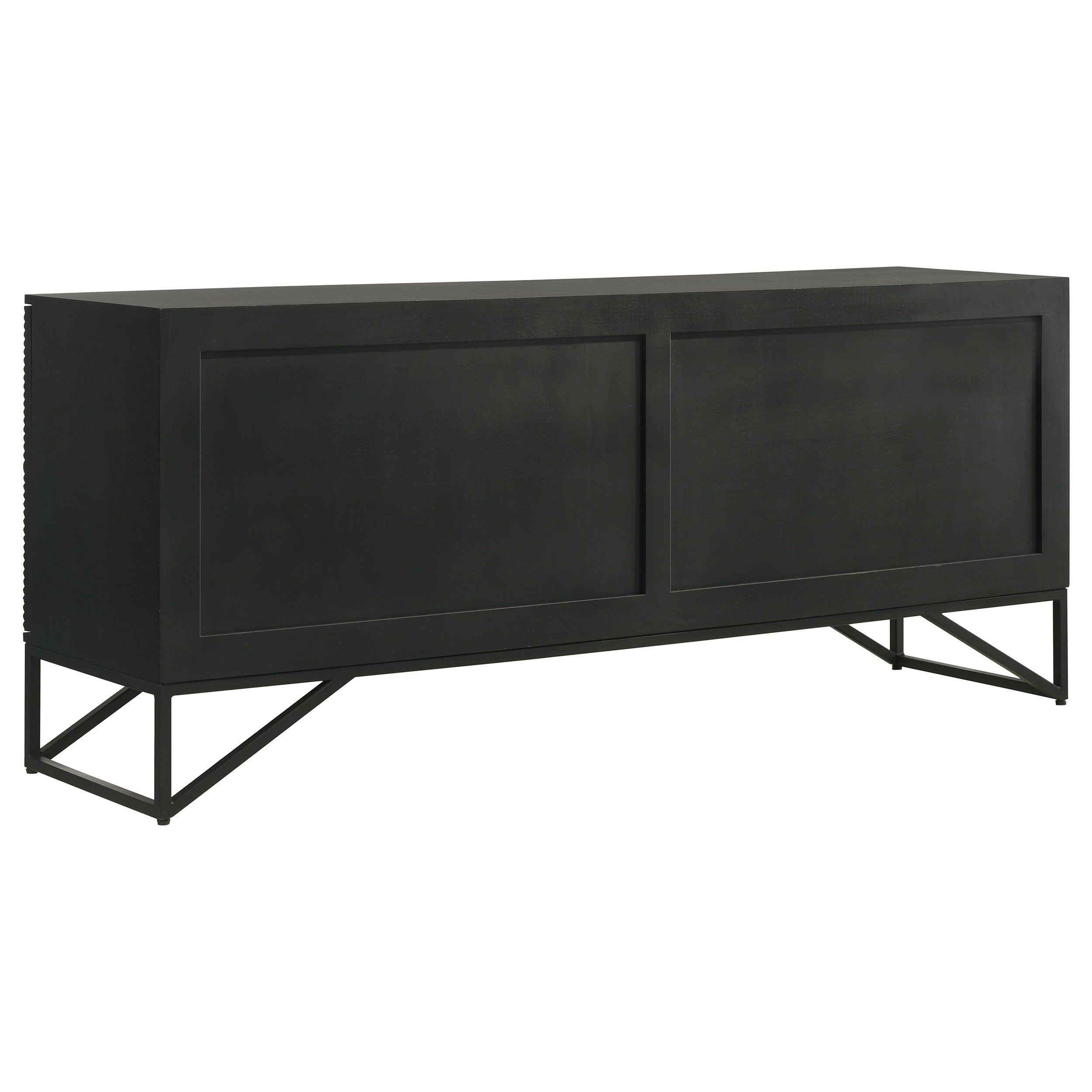Riddell 4-door Wood Reeding Accent Cabinet Matte Black — view 8