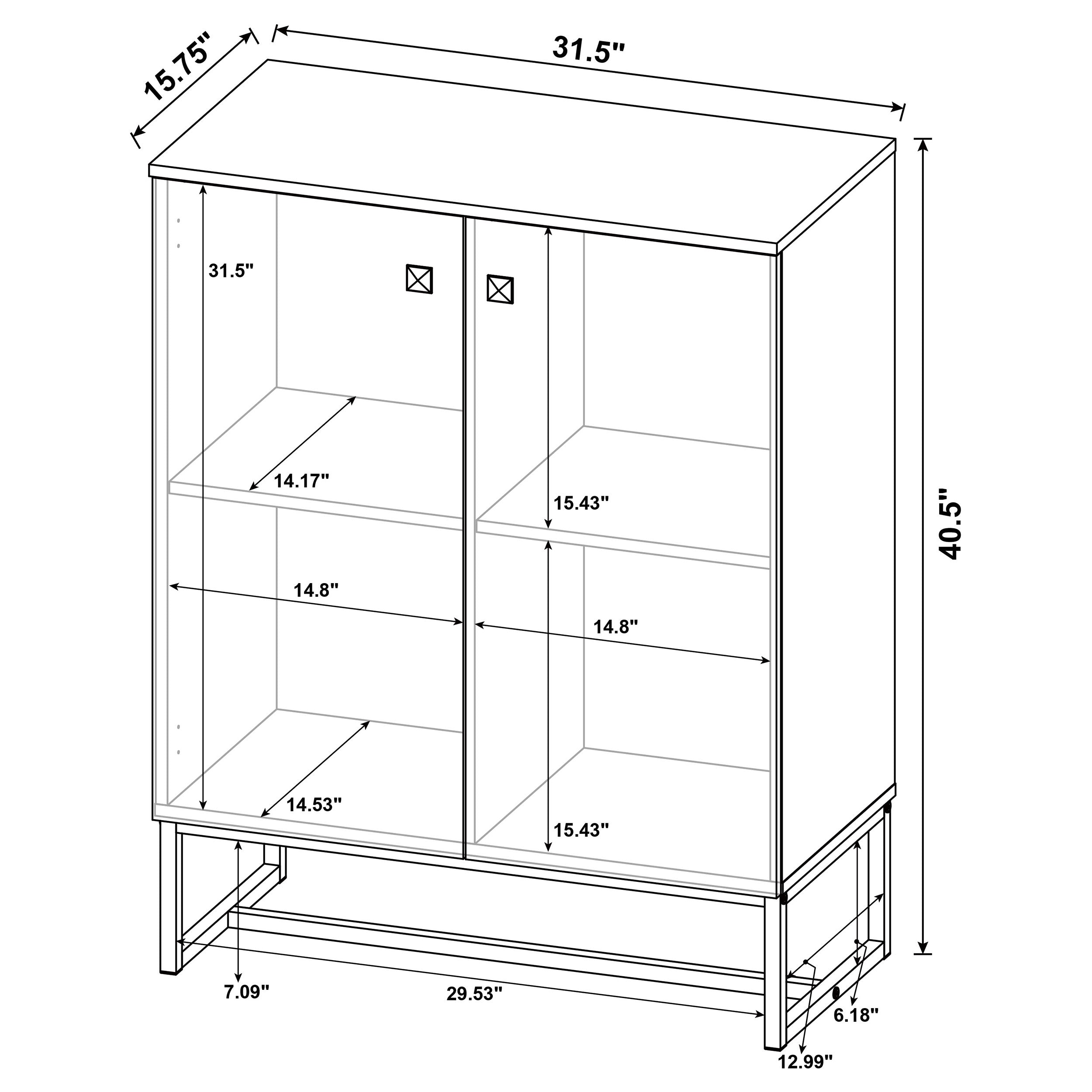 Carolyn 2-door Engineered Wood Accent Cabinet Rustic Oak — view 13