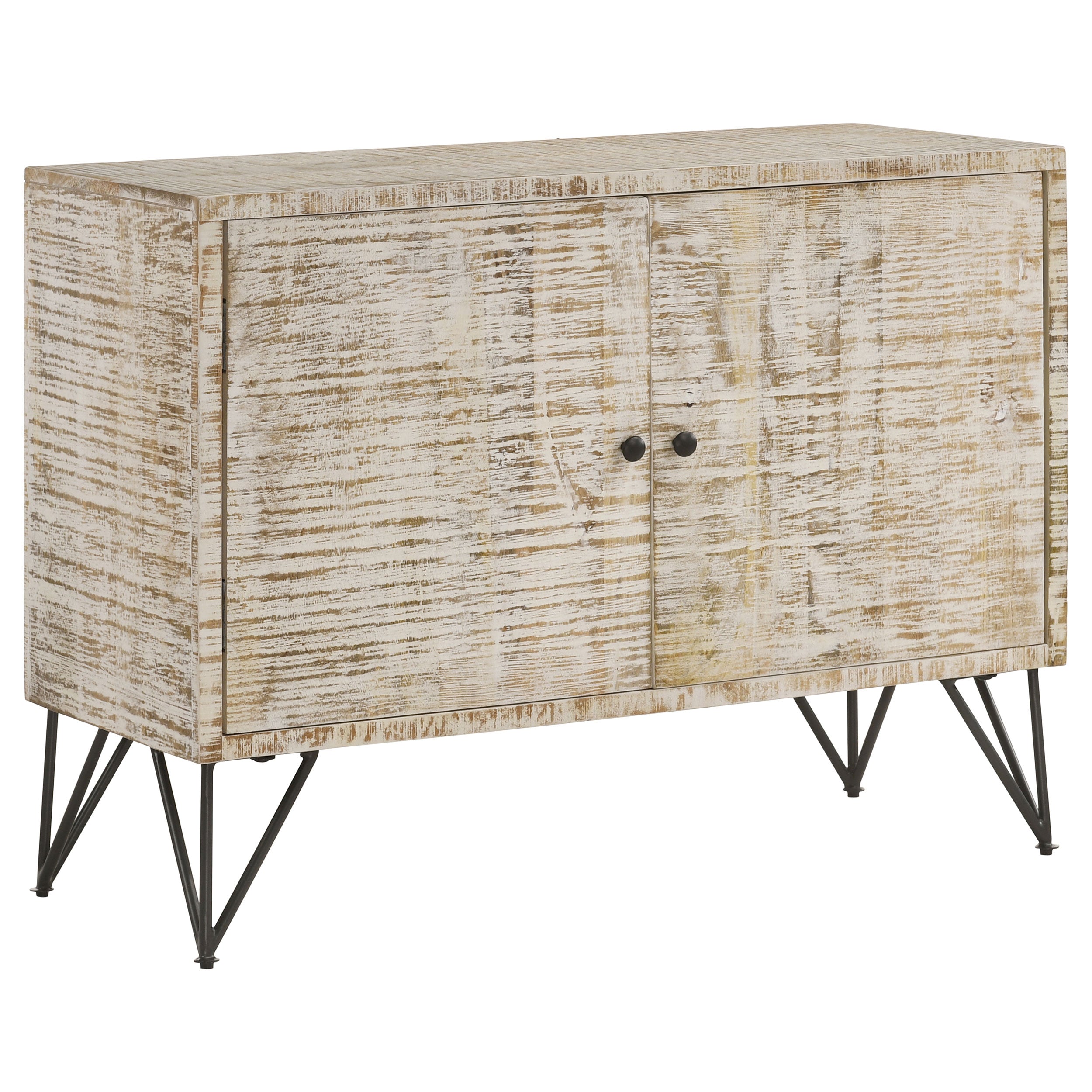 Eileen 2-door Wood Storage Accent Cabinet White Washed — view 1