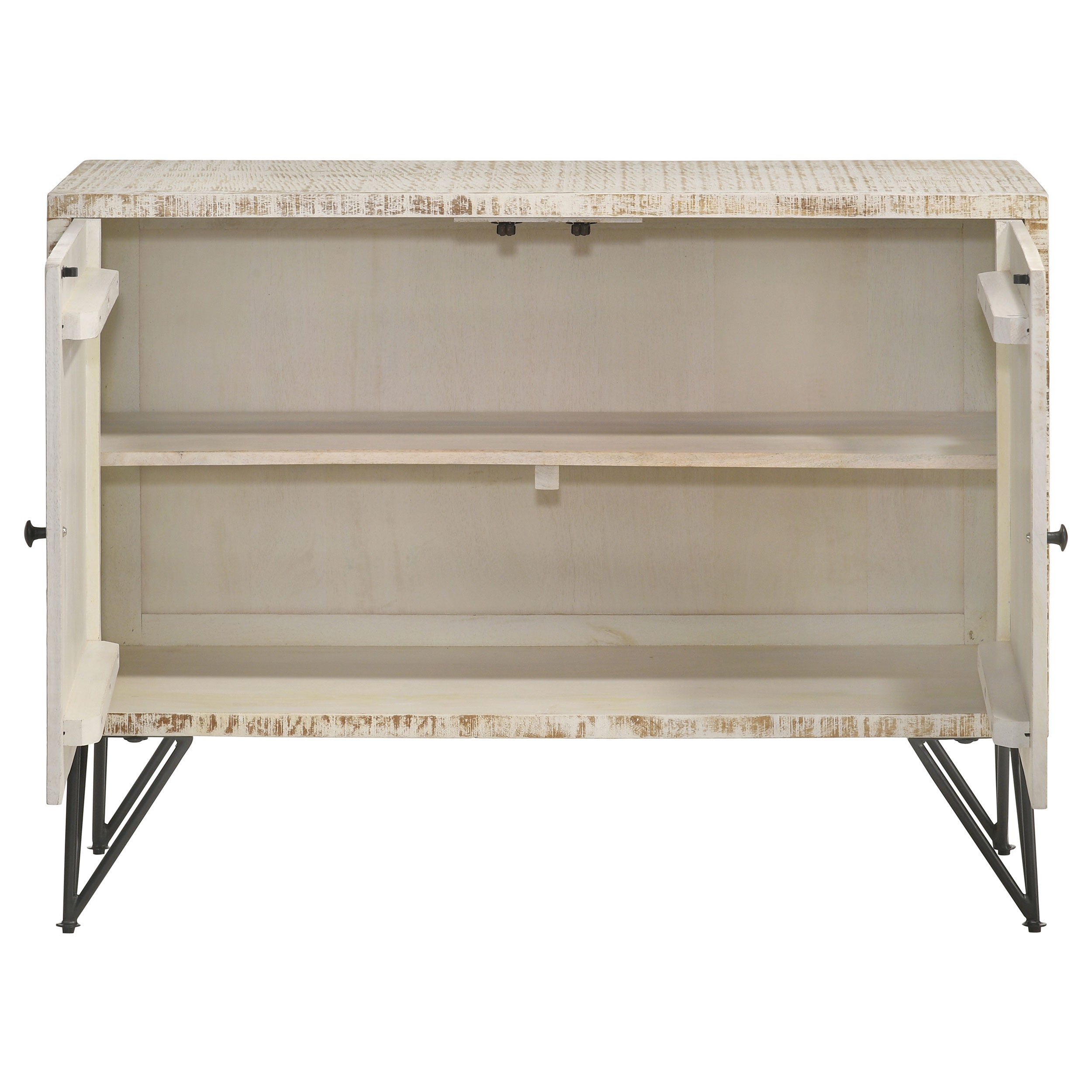 Eileen 2-door Wood Storage Accent Cabinet White Washed — view 5