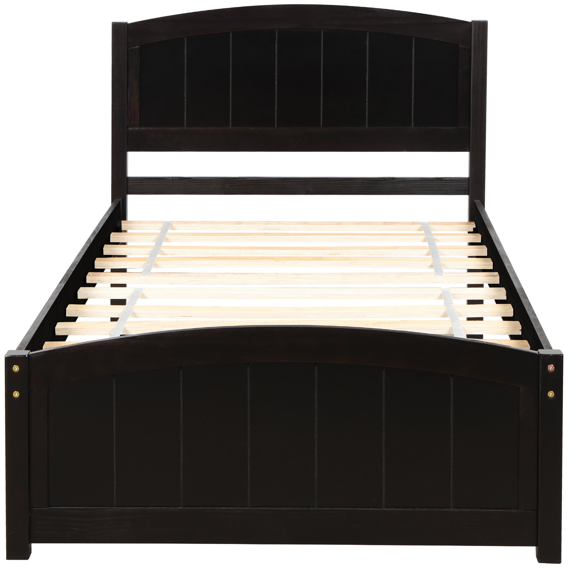 Wood Platform Bed with Headboard,Footboard and Wood Slat Support, Espresso - Atlantic Fine Furniture Melbourne FL